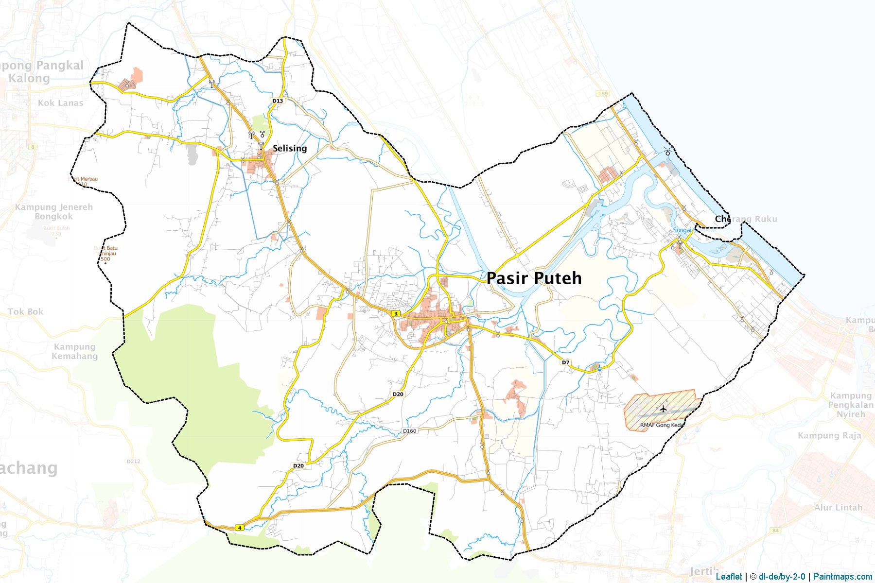 Muestras de recorte de mapas Pasir Puteh (Kelantan)-1