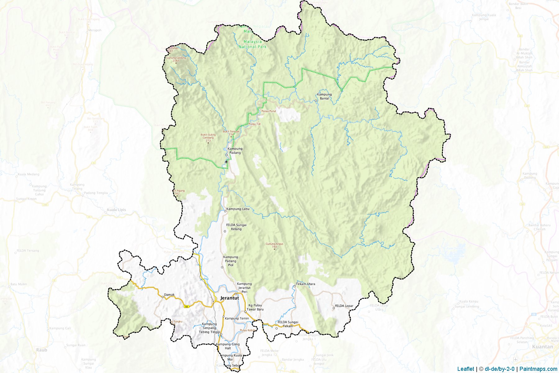 Muestras de recorte de mapas Jerantut (Pahang)-1