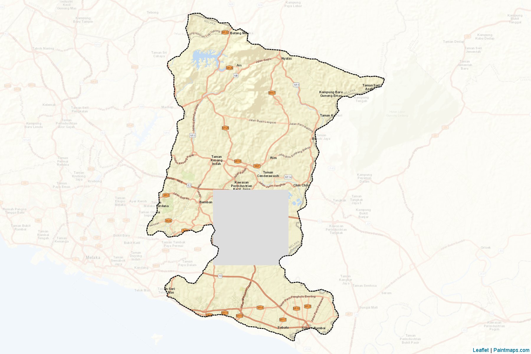 Muestras de recorte de mapas Jasin (Melaka)-2