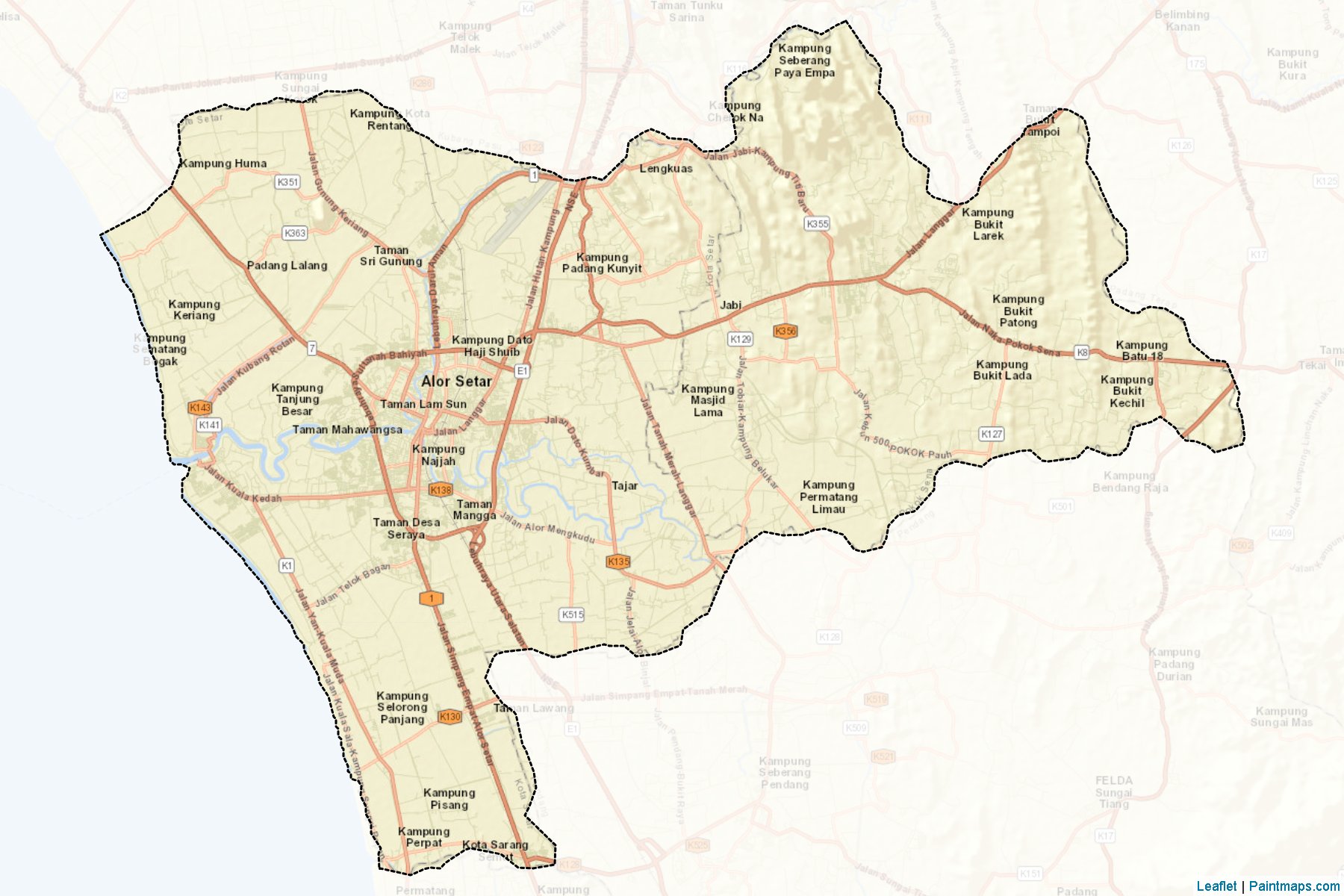 Muestras de recorte de mapas Pokok Sena (Kedah)-2