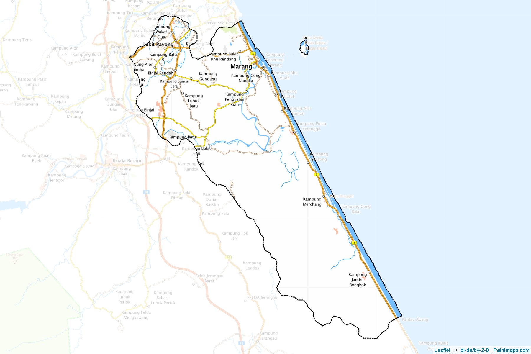 Muestras de recorte de mapas Marang (Trengganu)-1