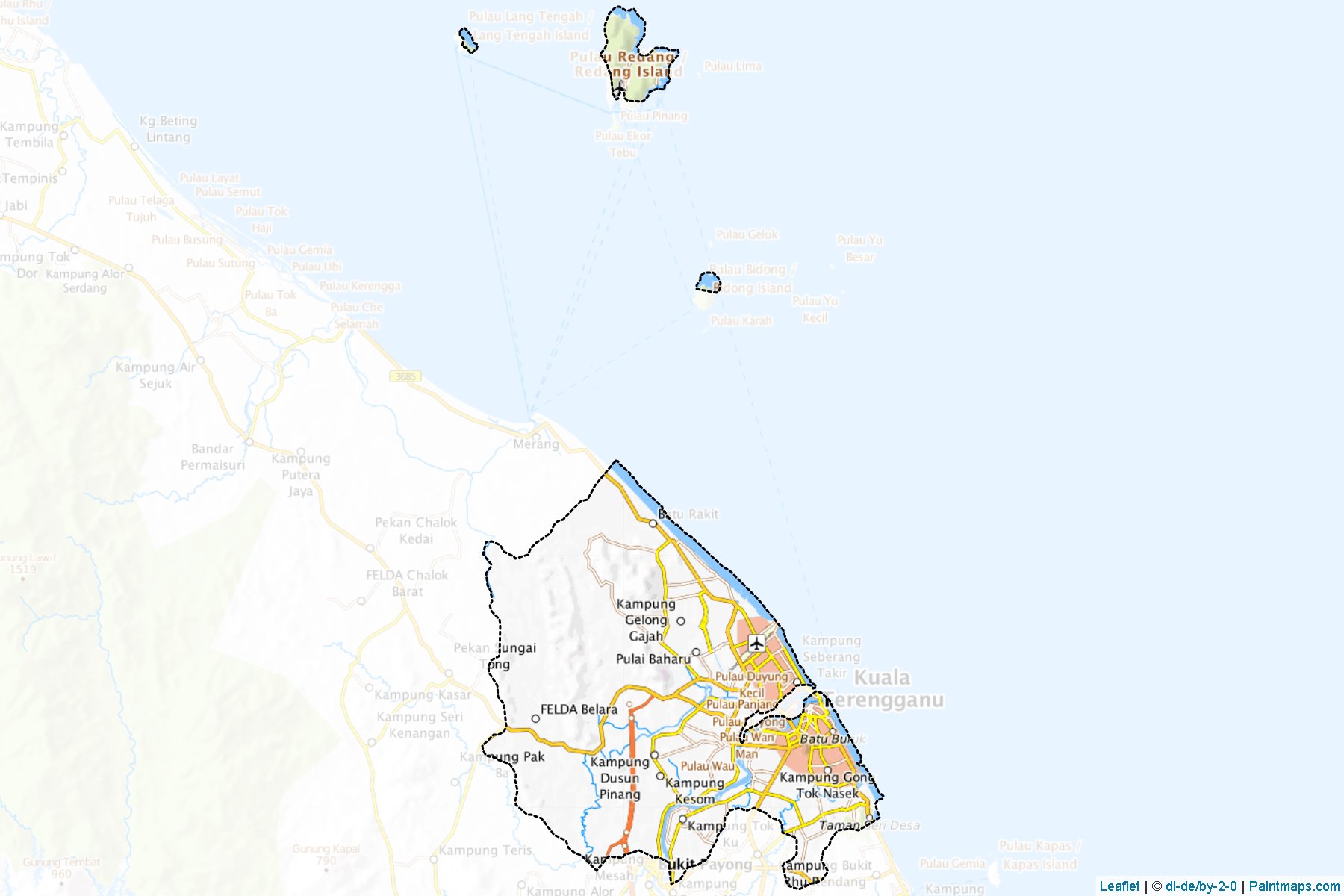 Muestras de recorte de mapas Kuala Terengganu (Trengganu)-1