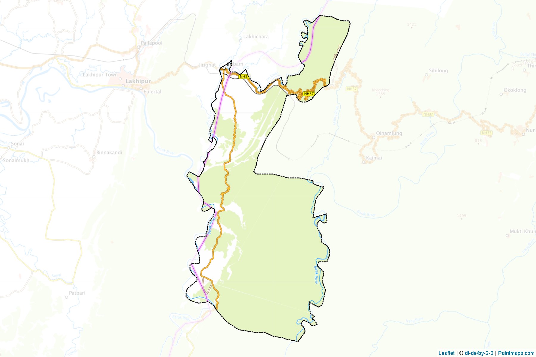 Churachandpur (Manipur) Map Cropping Samples-1