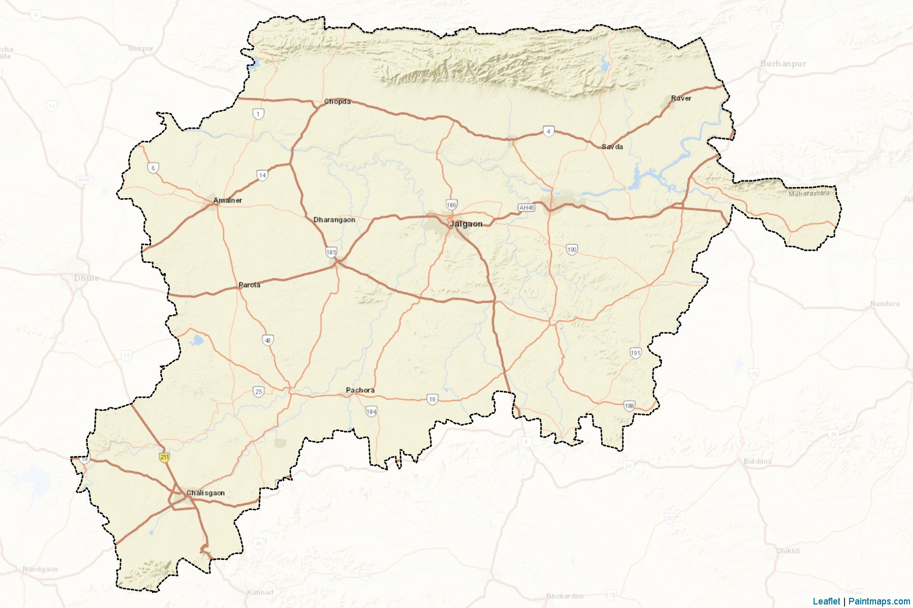 Jalgaon (Maharashtra) Map Cropping Samples-2