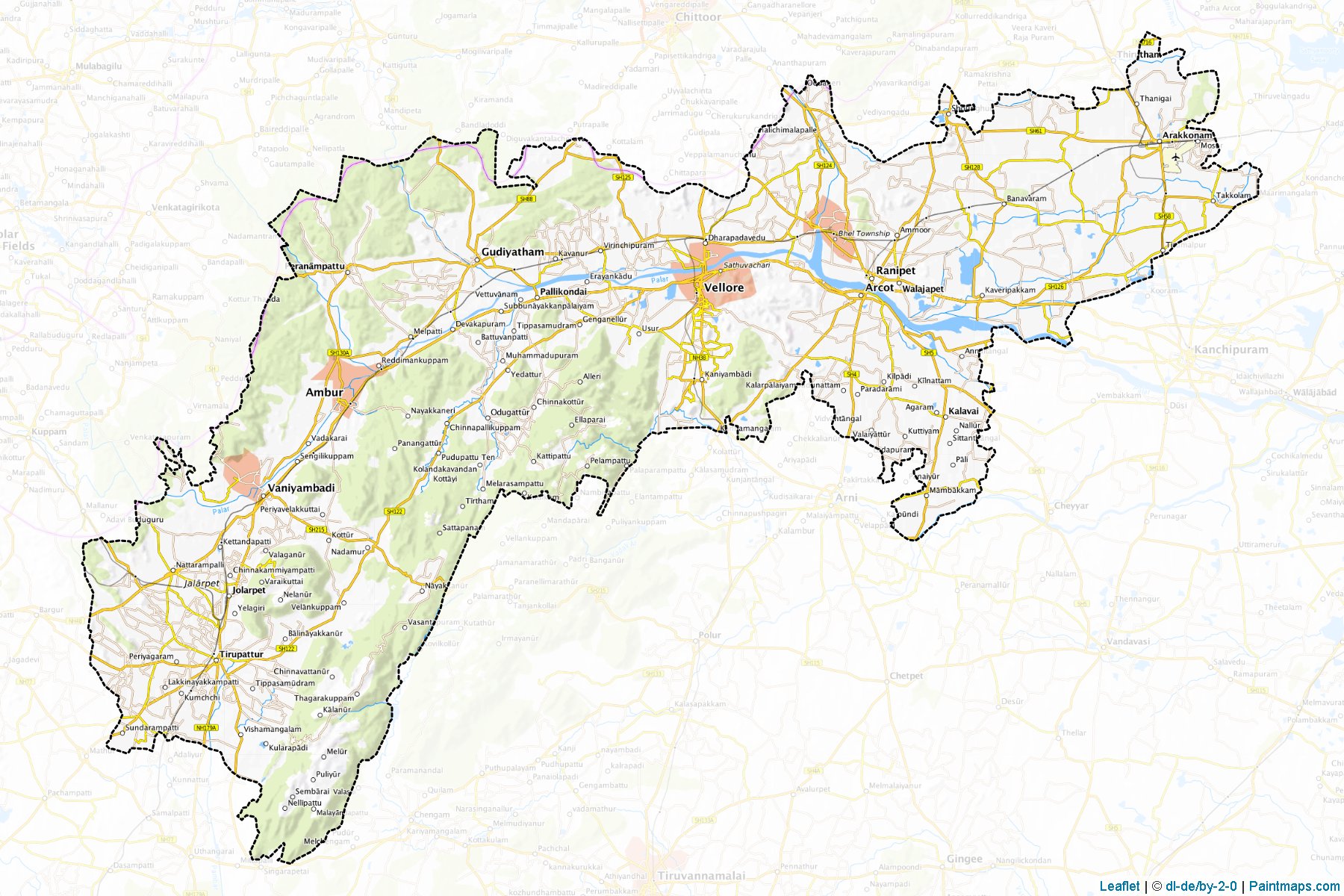 Vellore (Tamil Nadu) Map Cropping Samples-1