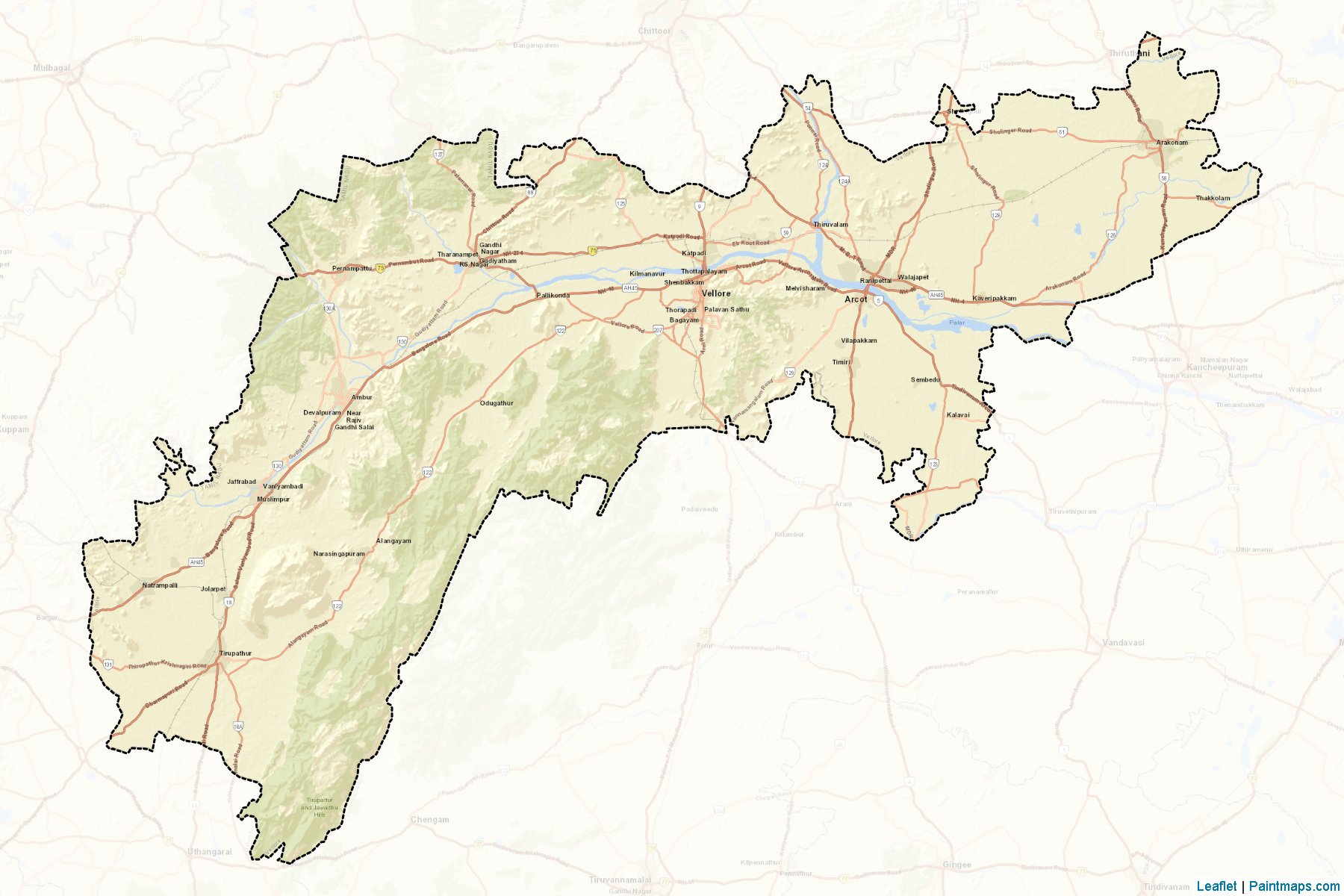 Vellore (Tamil Nadu) Map Cropping Samples-2