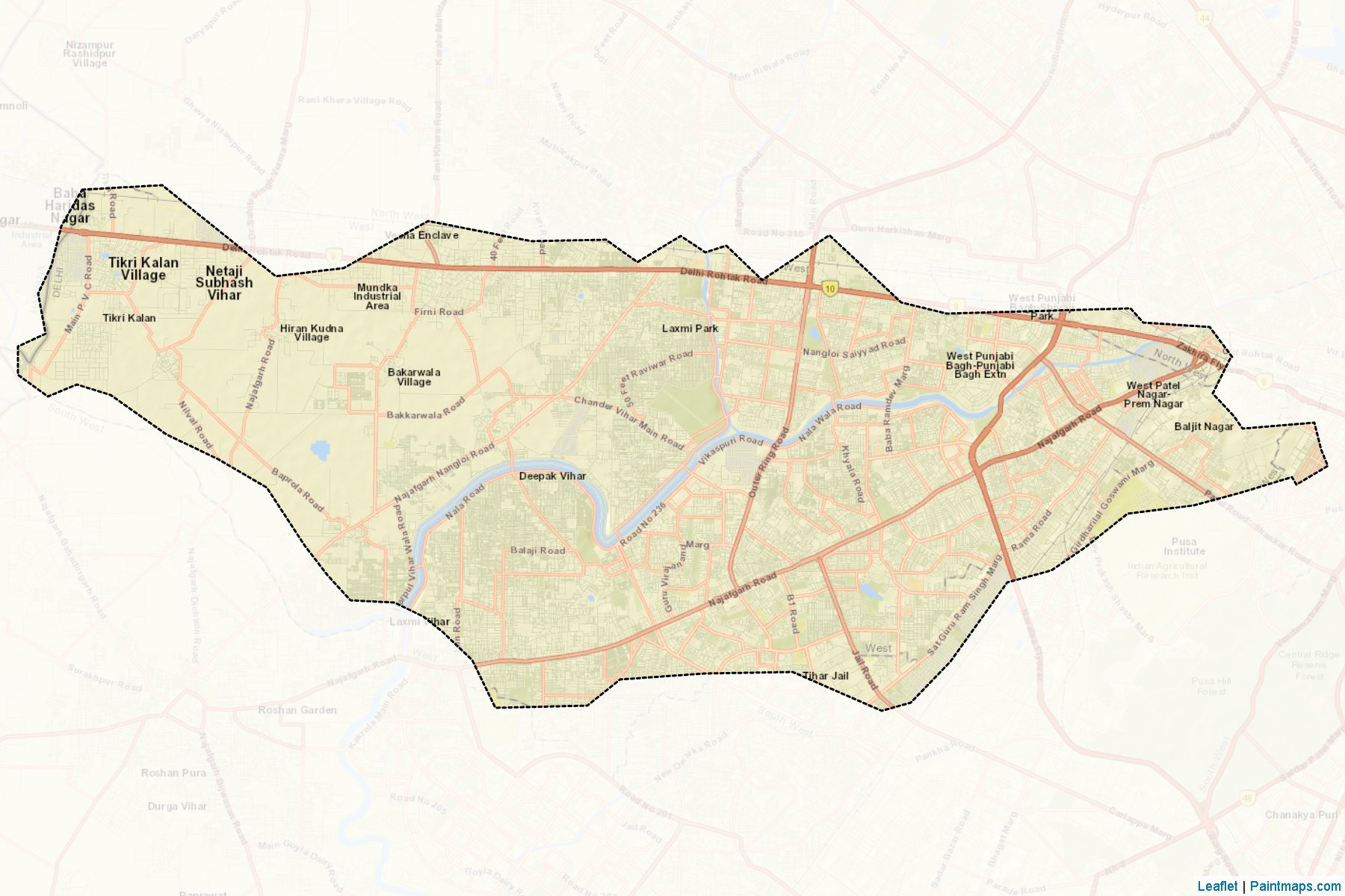 West Delhi (Delhi) Map Cropping Samples-2