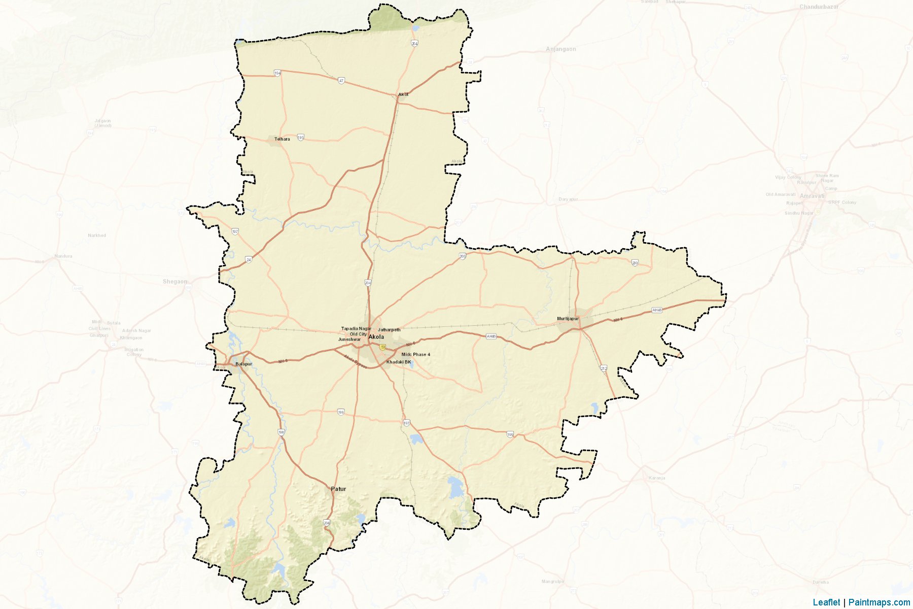 Akola (Maharashtra) Map Cropping Samples-2