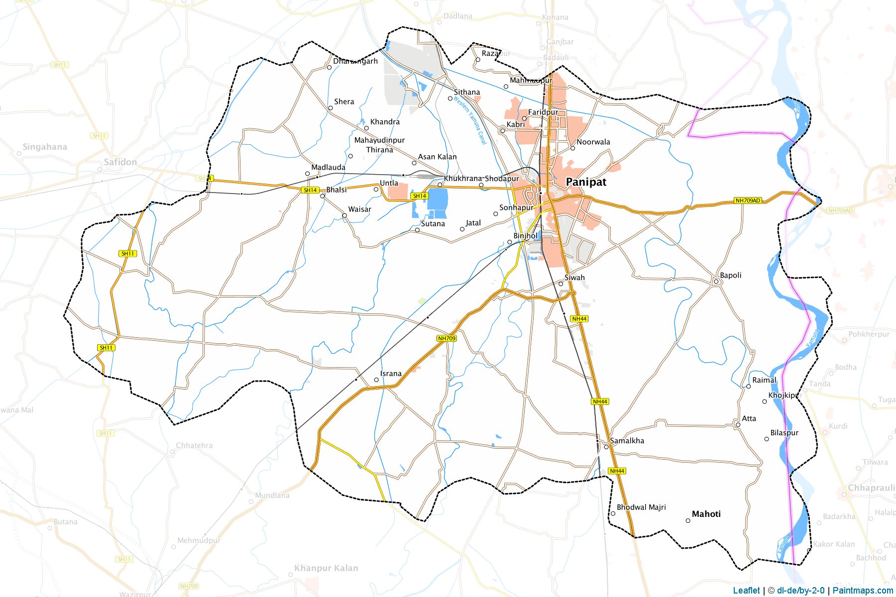 Muestras de recorte de mapas Panipat (Haryana)-1