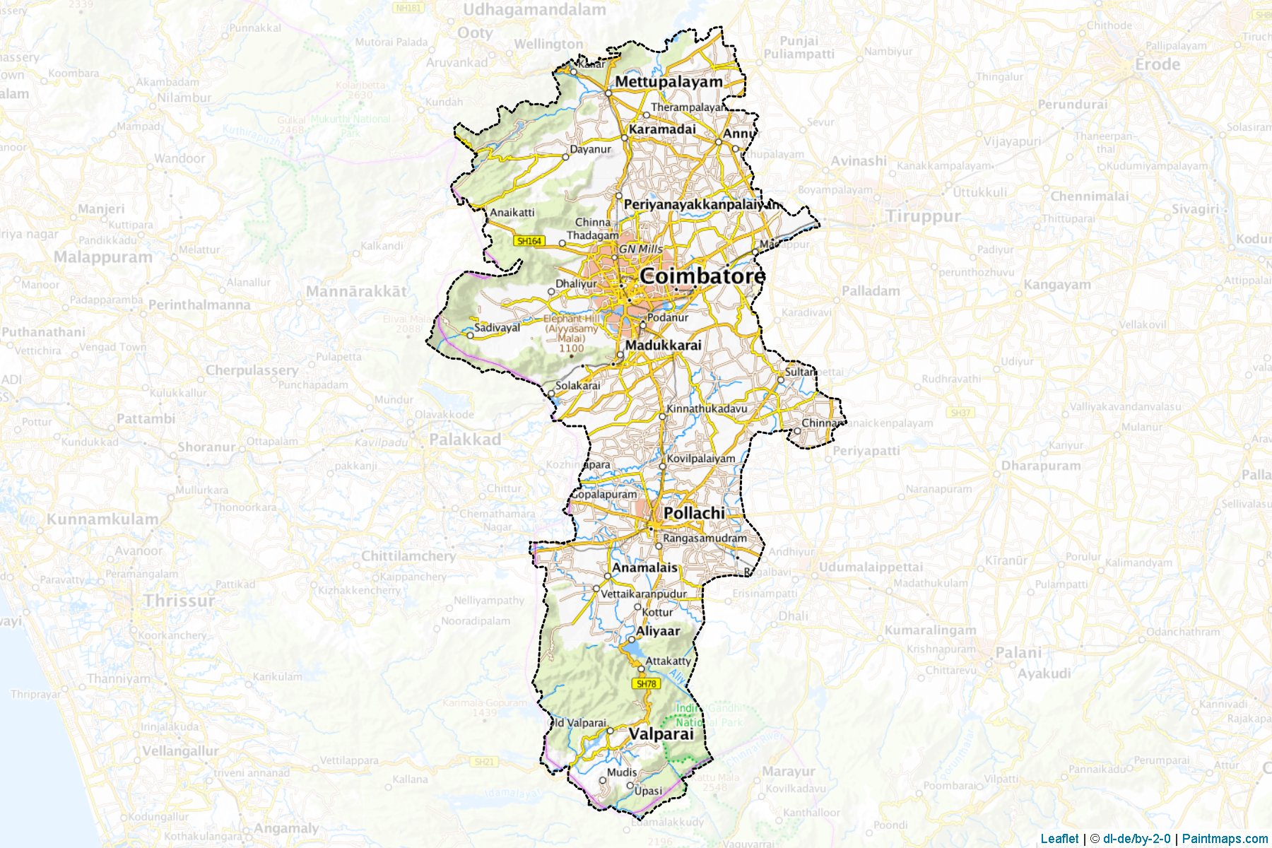 Coimbatore (Tamil Nadu) Map Cropping Samples-1