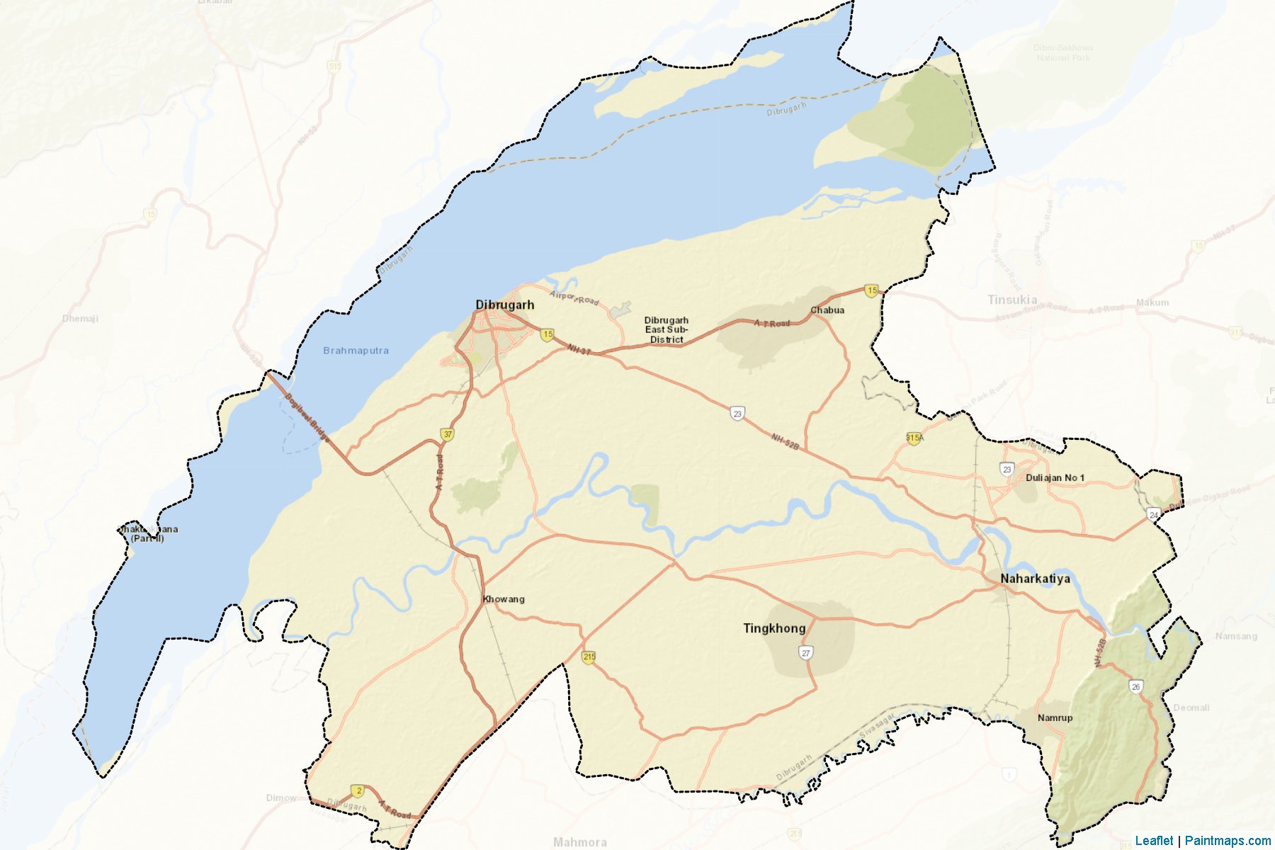 Dibrugarh (Assam) Map Cropping Samples-2