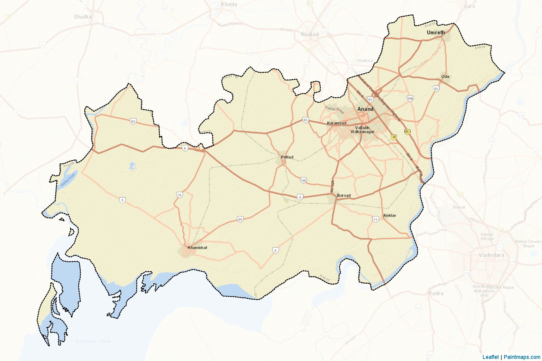 Anand (Gujarat) Map Cropping Samples-2