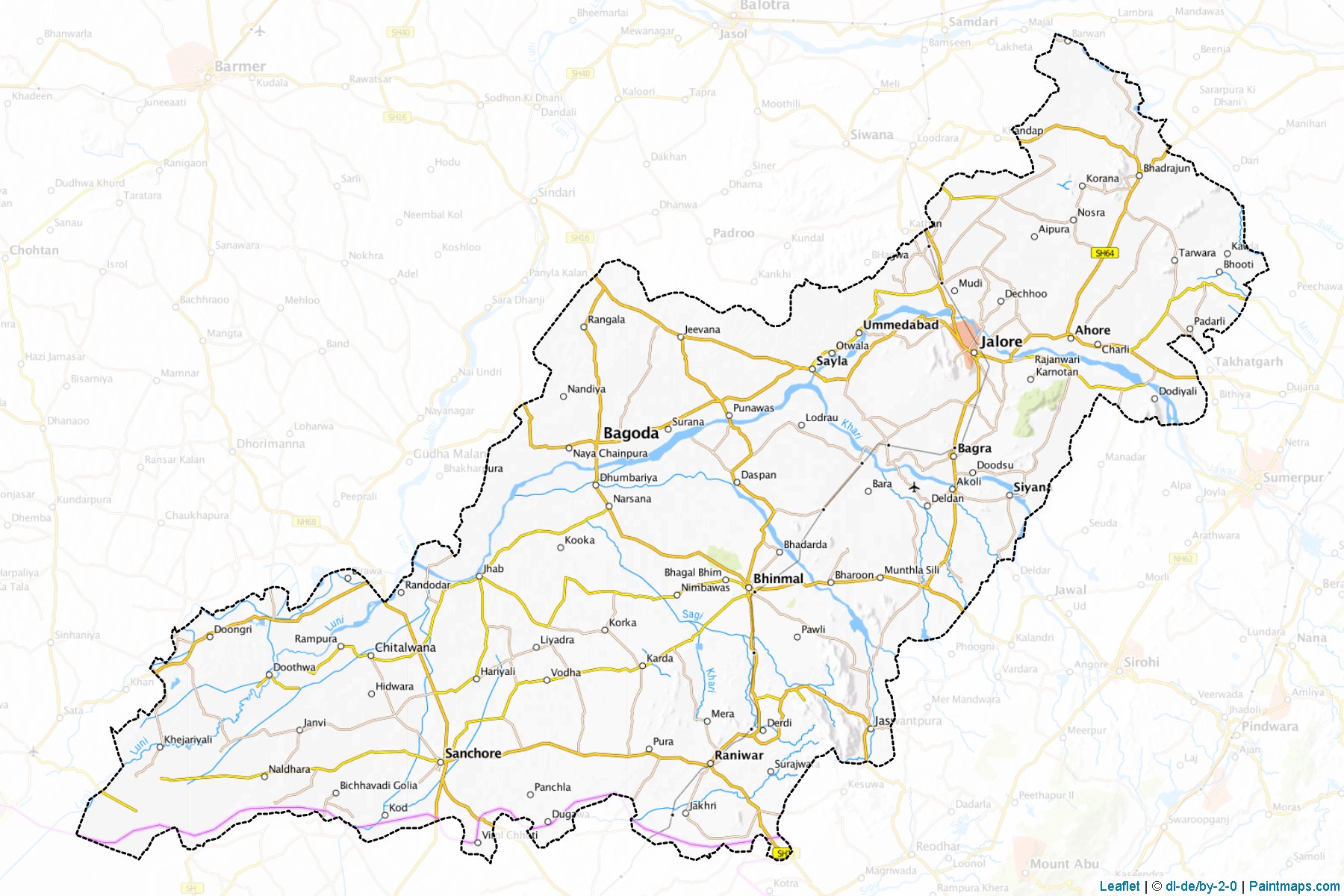 Muestras de recorte de mapas Jalor (Rajasthan)-1