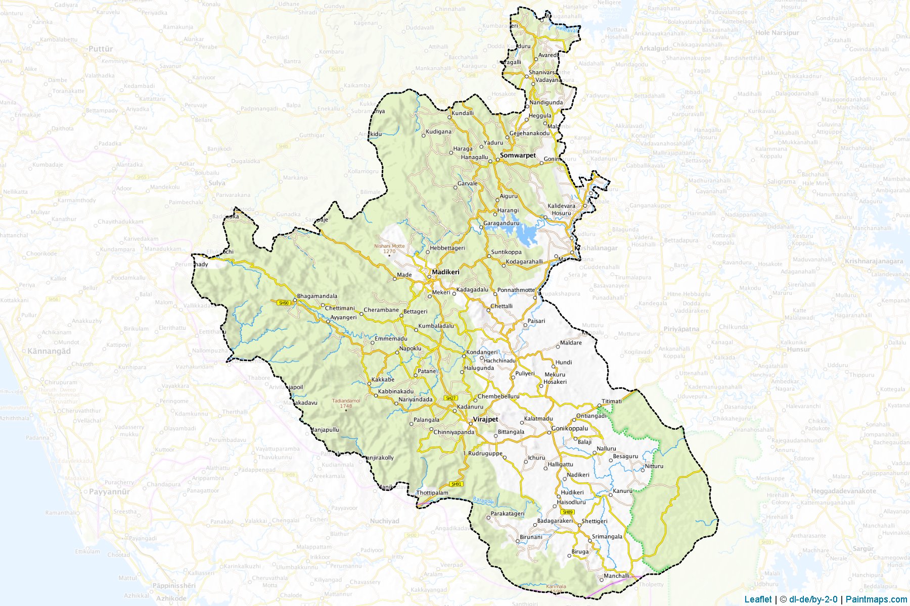 Kodagu (Karnataka) Map Cropping Samples-1