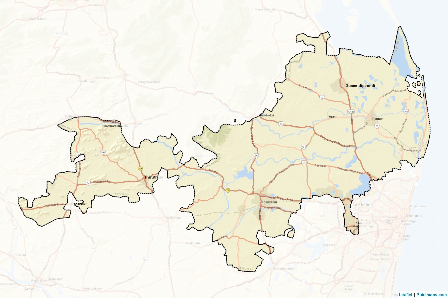 Thiruvallur (Tamil Nadu) Map Cropping Samples-2