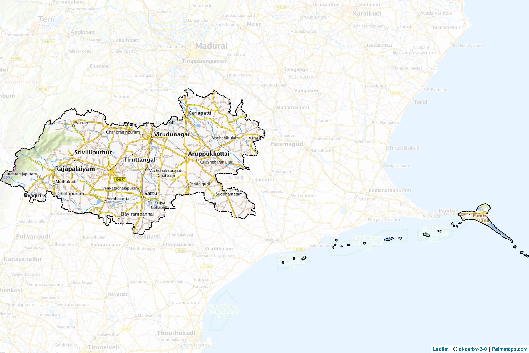 Virudhunagar (Tamil Nadu) Map Cropping Samples-1