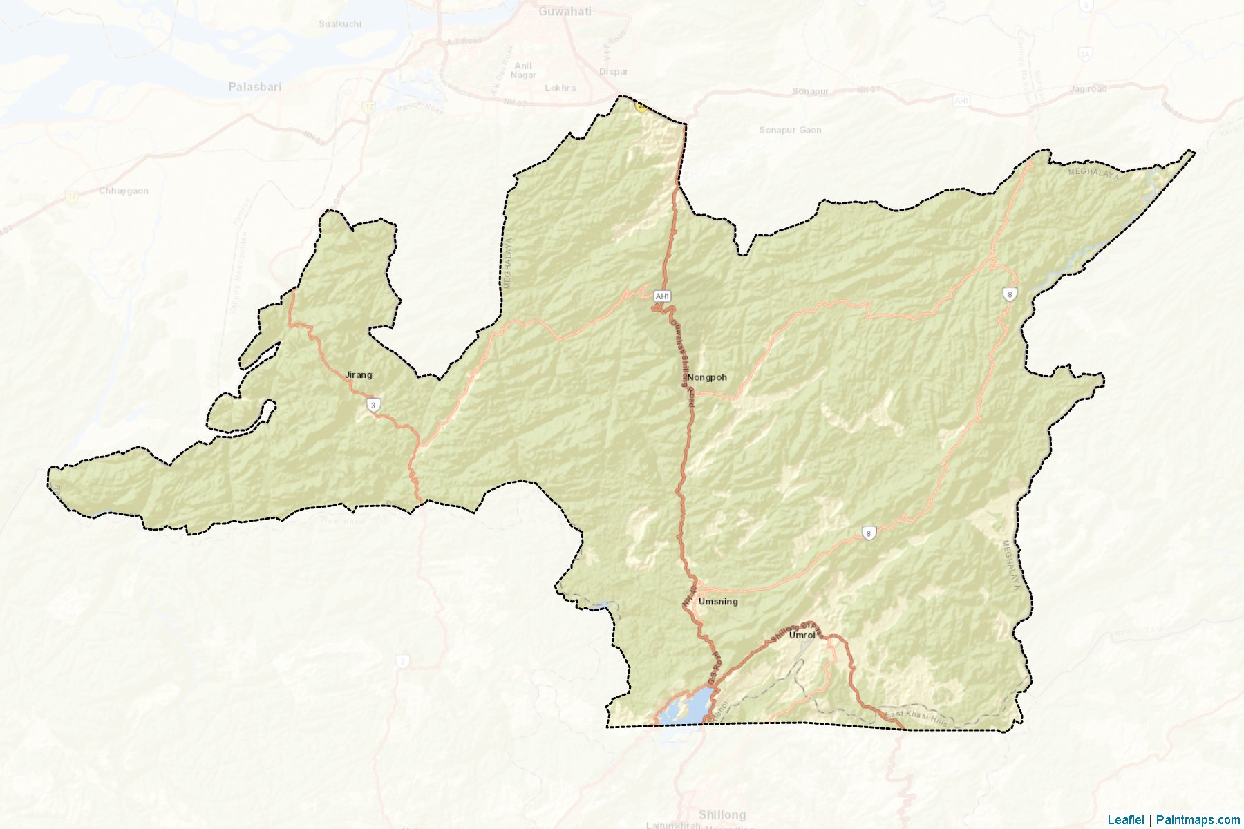 Ri-Bhoi (Meghalaya) Map Cropping Samples-2