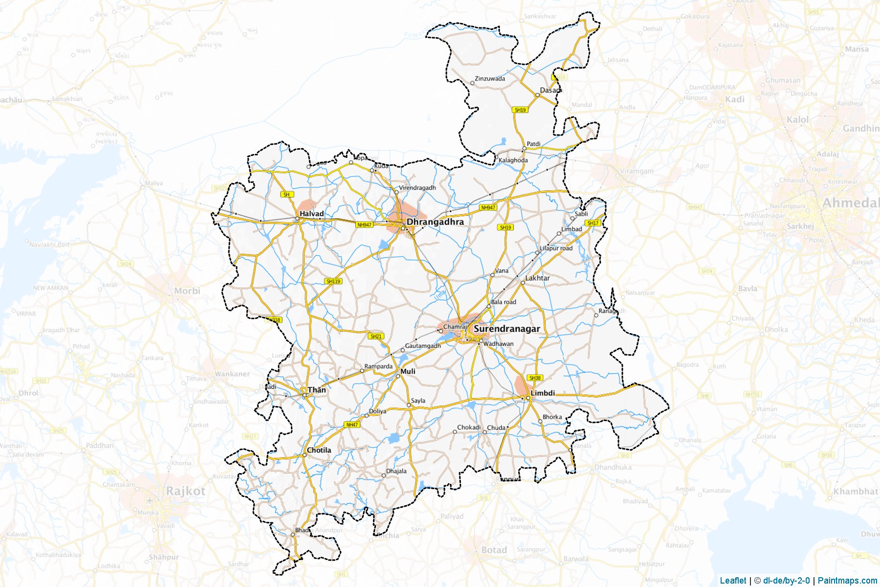 Surendranagar (Gujarat) Map Cropping Samples-1