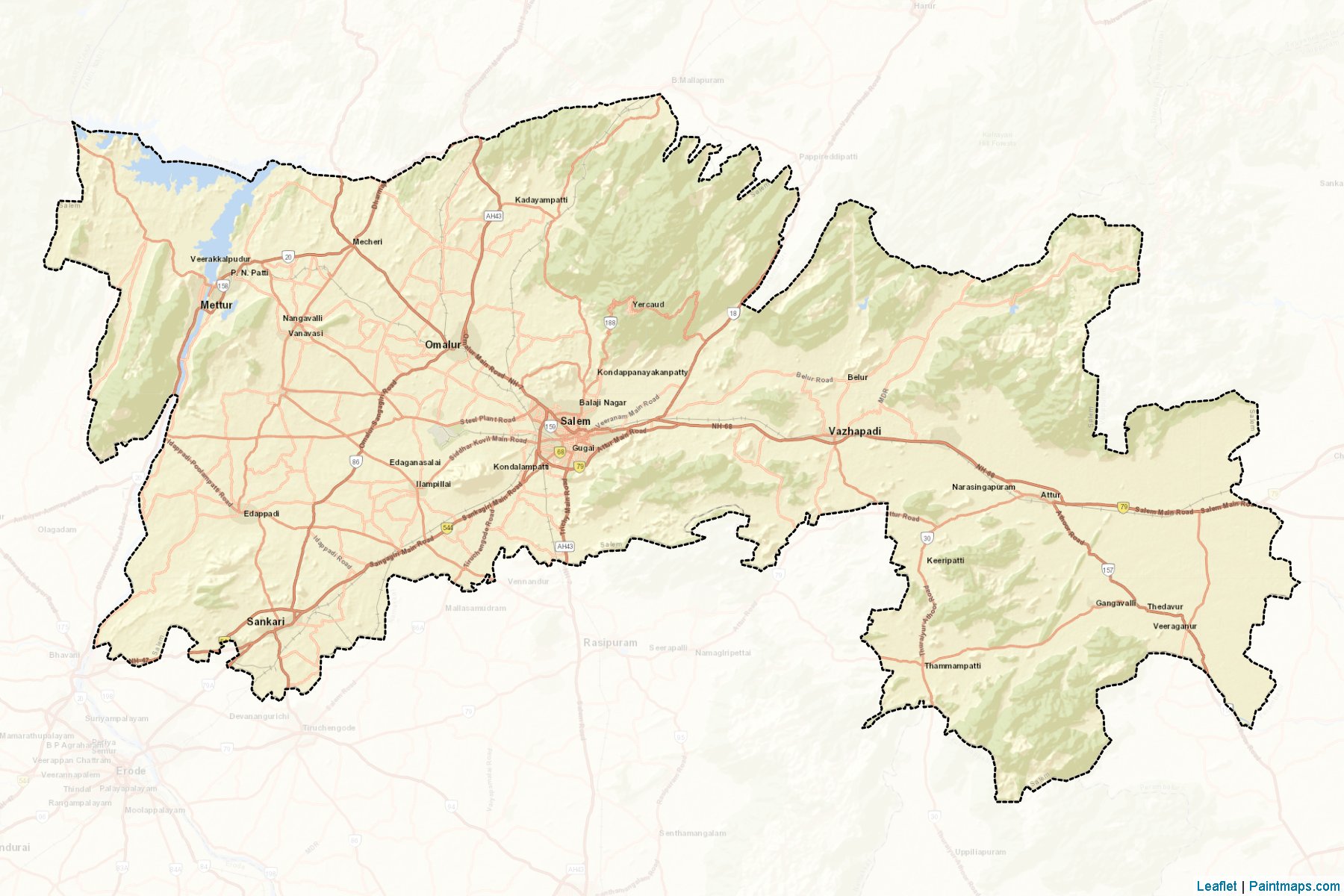 Salem (Tamil Nadu) Map Cropping Samples-2