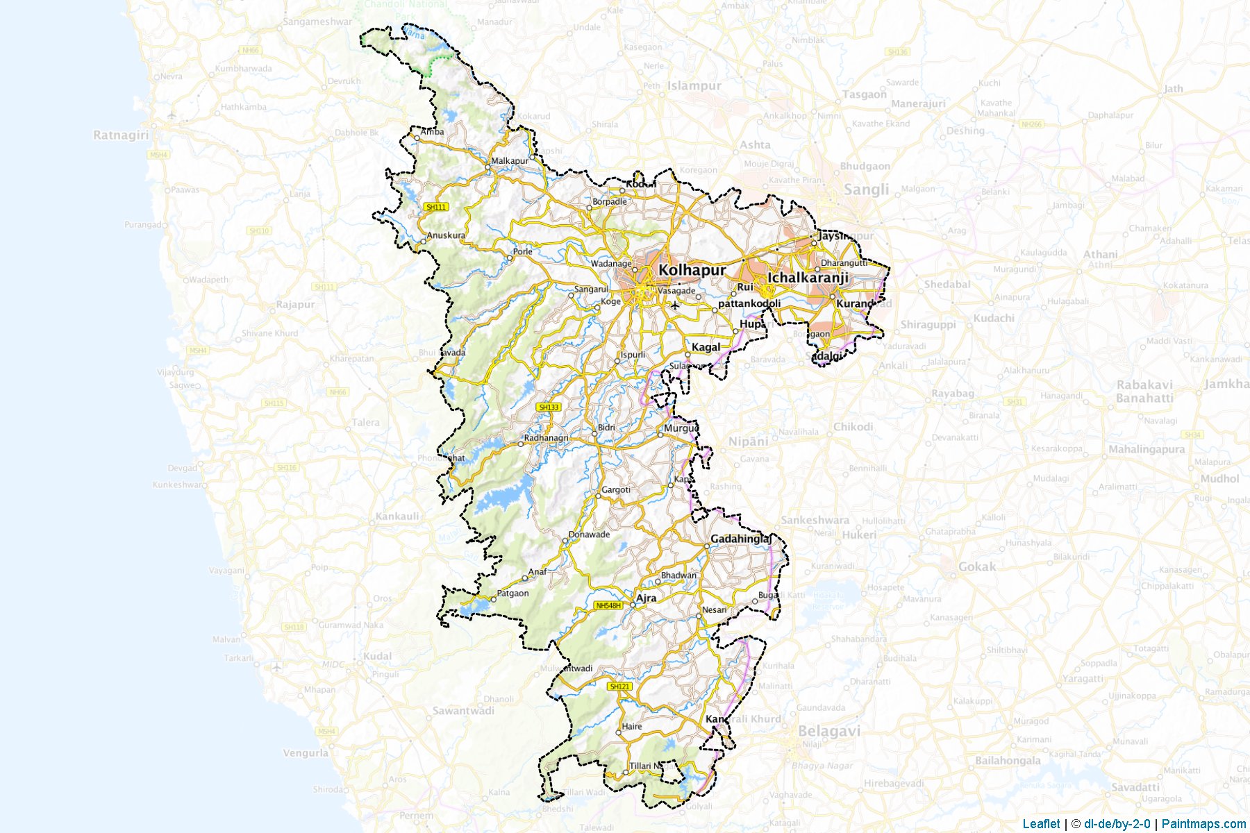 Kolhapur (Maharashtra) Map Cropping Samples-1