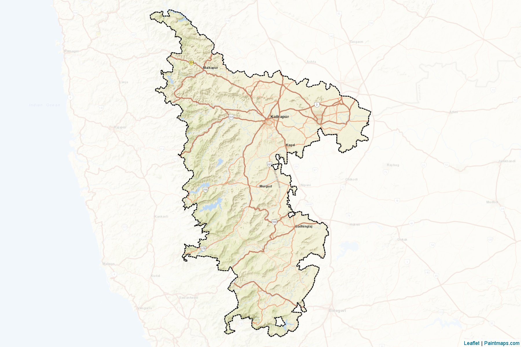 Kolhapur (Maharashtra) Map Cropping Samples-2