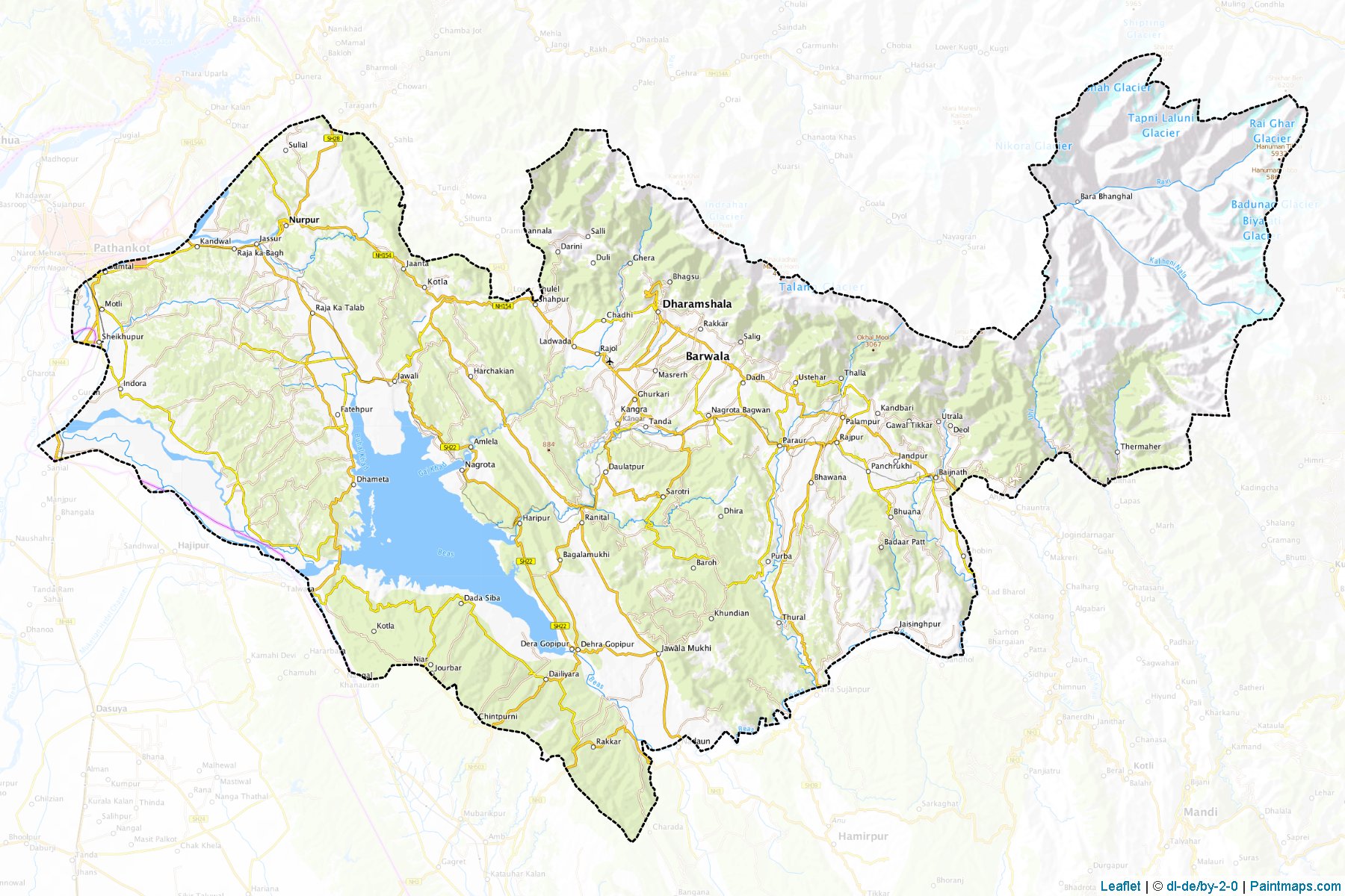 Kangra (Himachal Pradesh) Map Cropping Samples-1