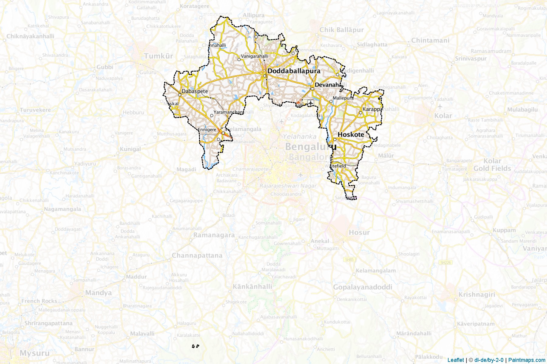 Bangalore Rural (Karnataka) Map Cropping Samples-1