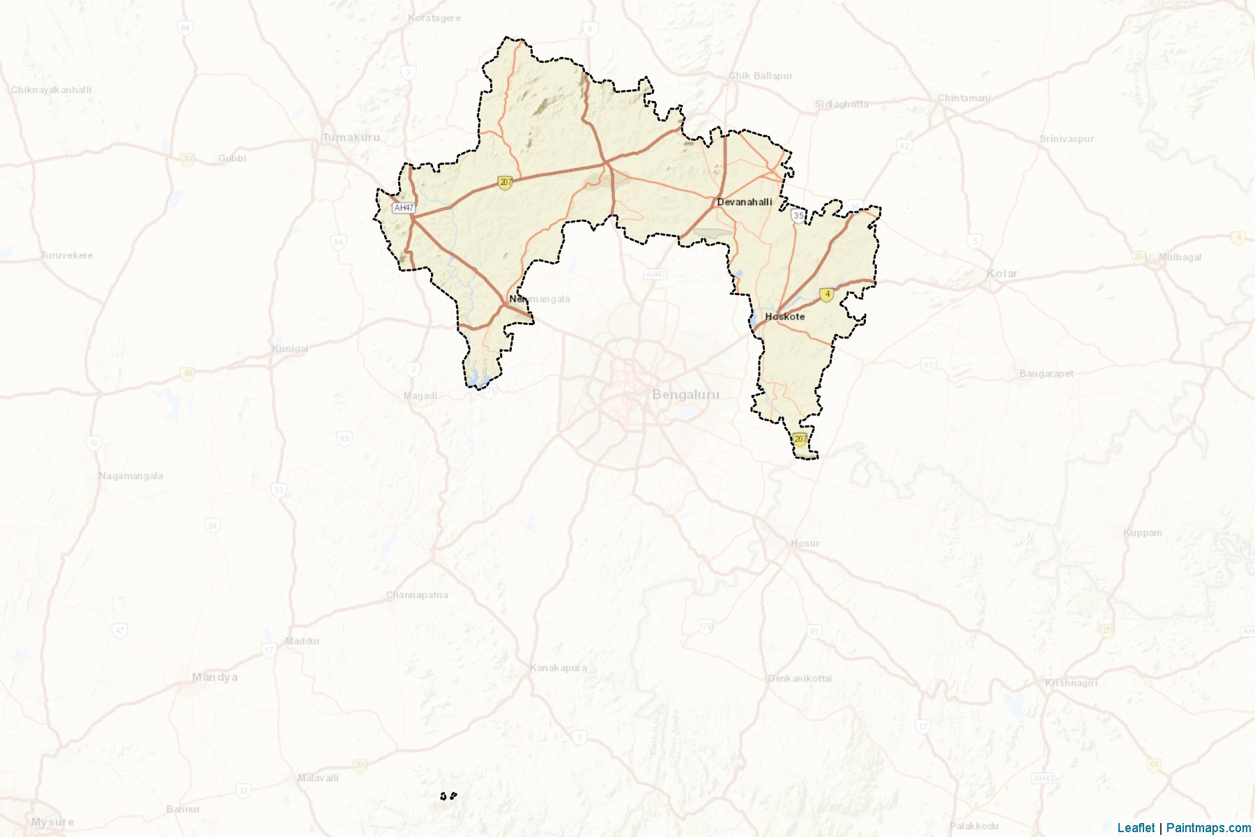 Bangalore Rural (Karnataka) Map Cropping Samples-2