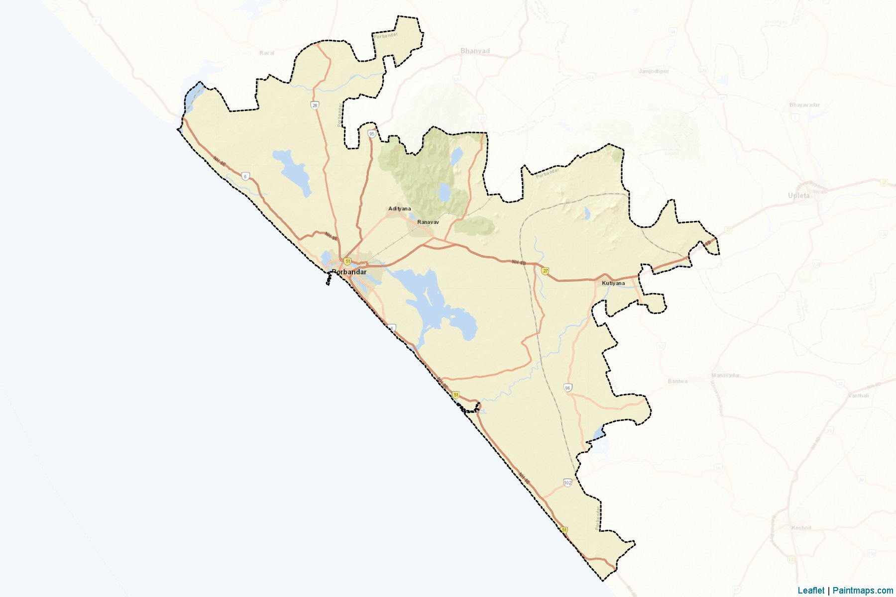 Porbandar (Gujarat) Map Cropping Samples-2