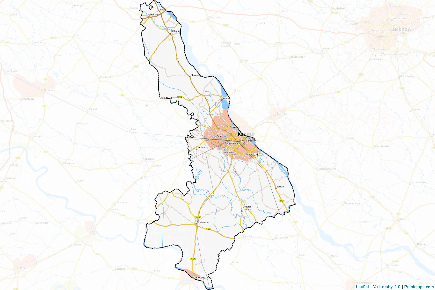 Kanpur (Uttar Pradesh) Map Cropping Samples-1