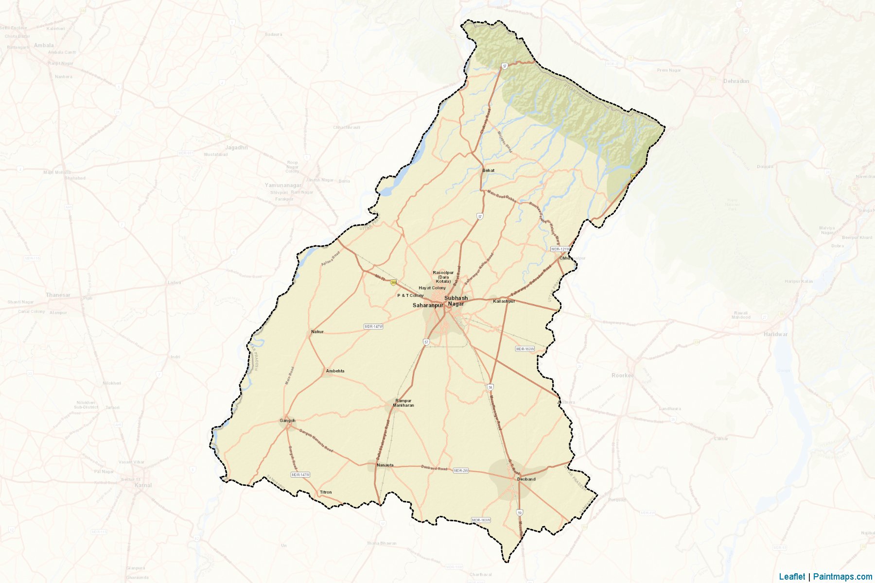 Saharanpur (Uttar Pradesh) Map Cropping Samples-2