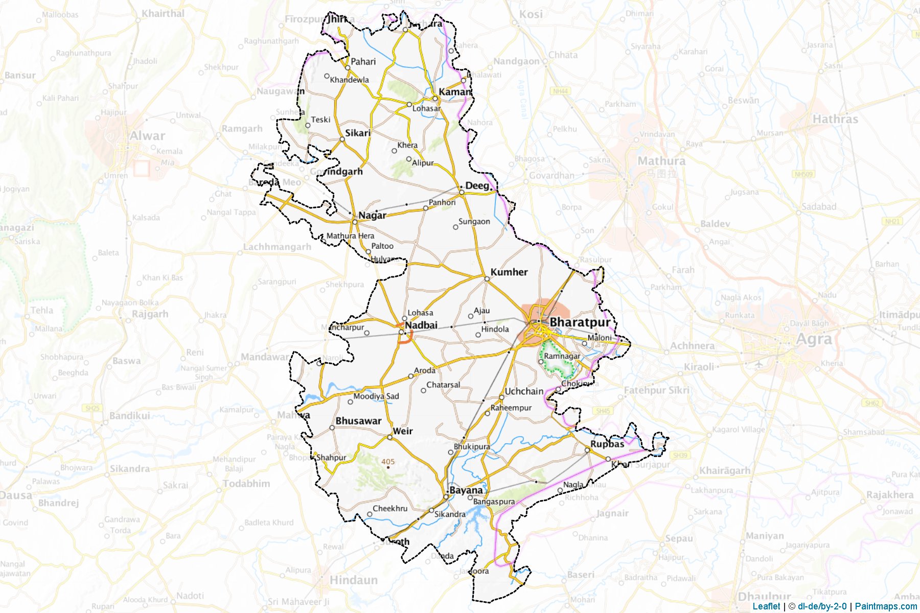 Bharatpur (Rajasthan) Map Cropping Samples-1