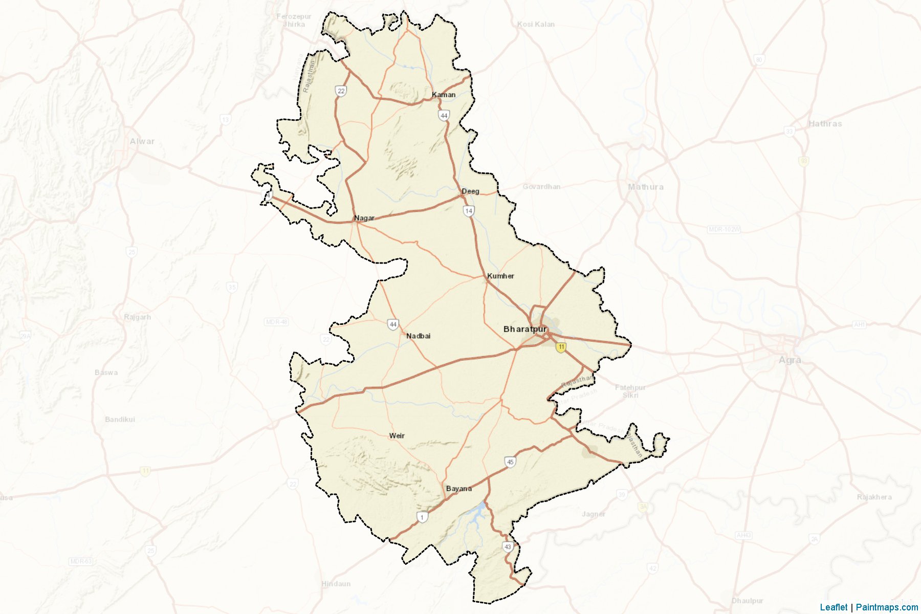 Bharatpur (Rajasthan) Map Cropping Samples-2