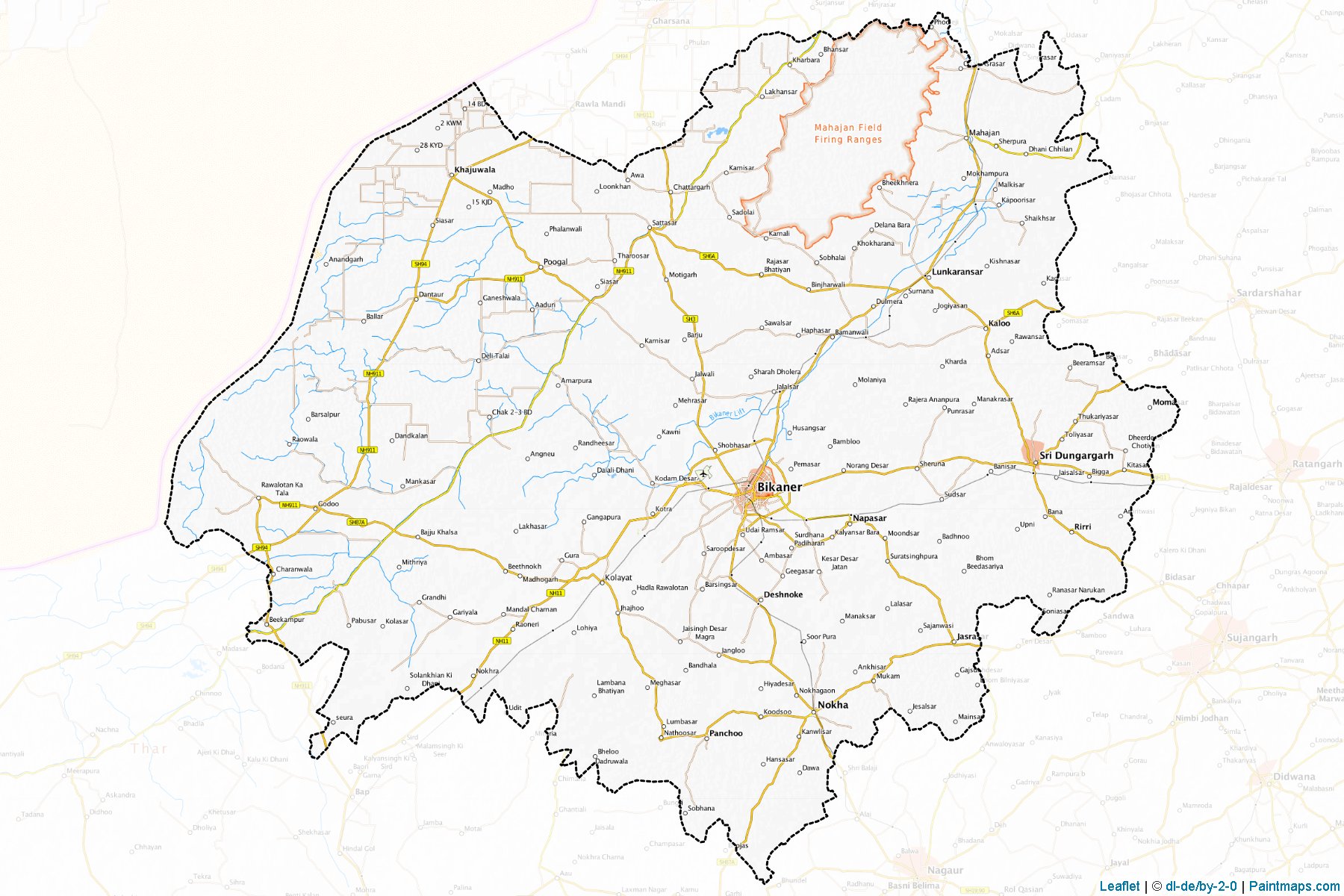 Bikaner (Rajasthan) Map Cropping Samples-1