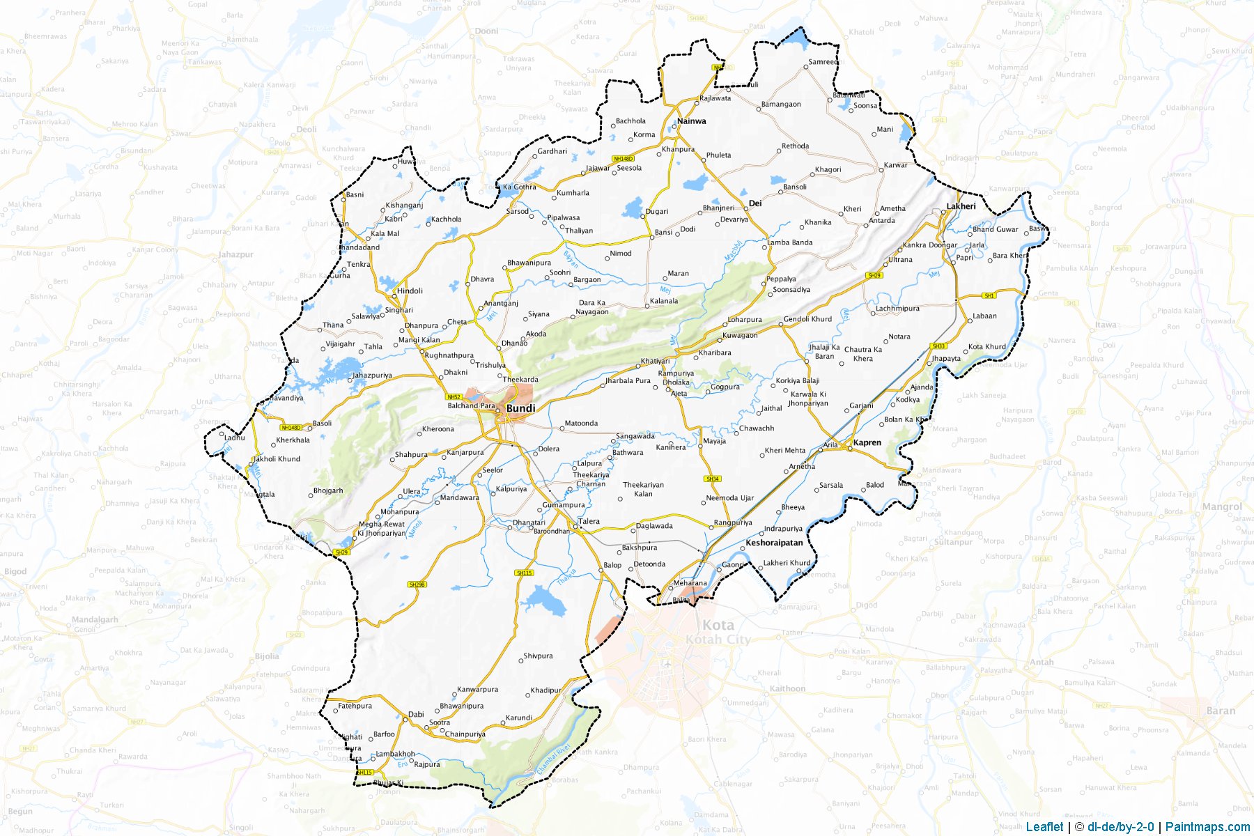 Muestras de recorte de mapas Bundi (Rajasthan)-1