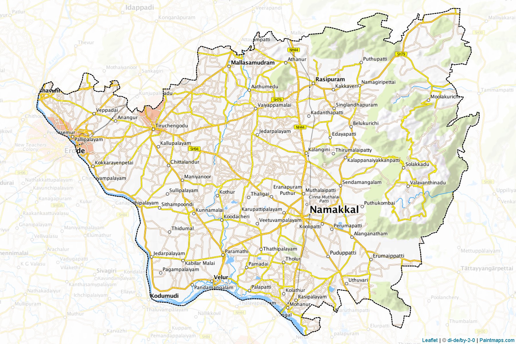 Namakkal (Tamil Nadu) Map Cropping Samples-1