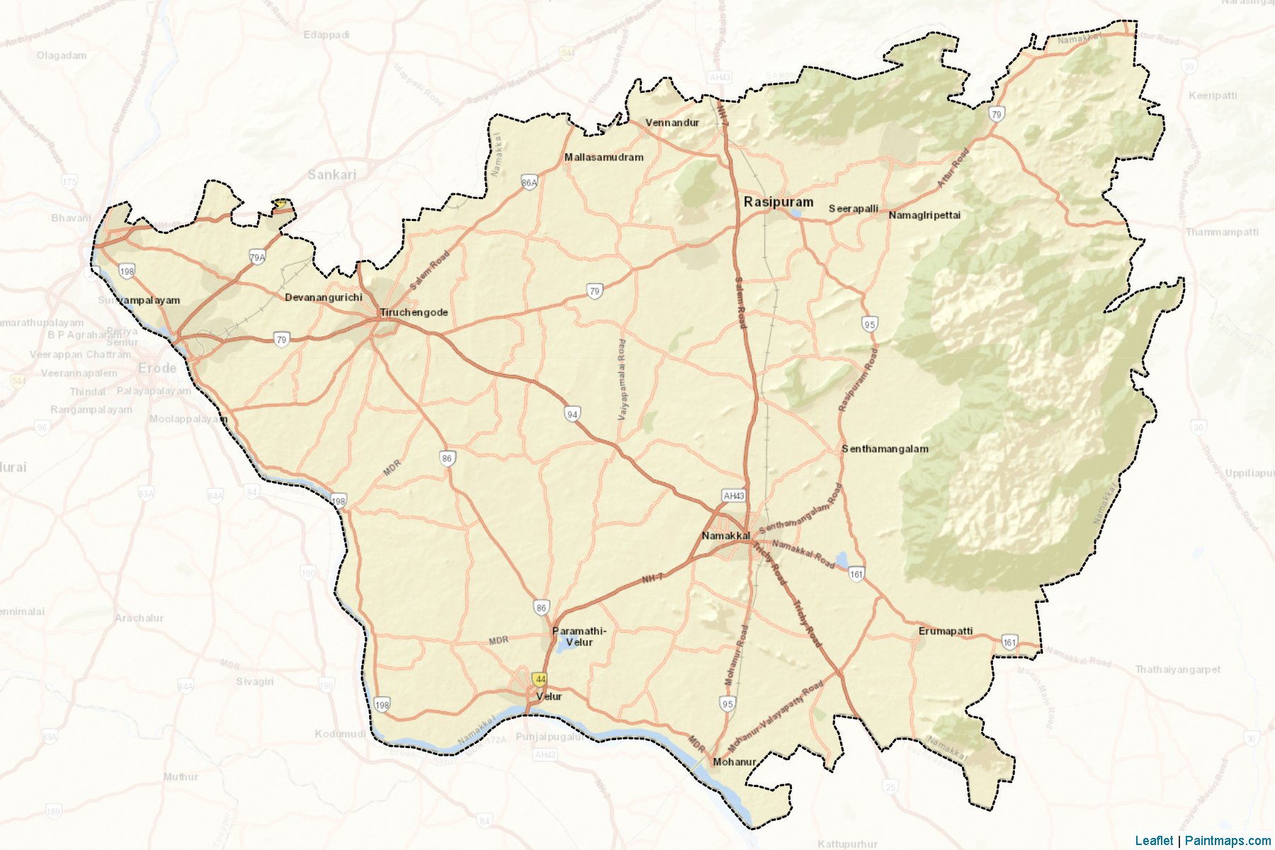 Namakkal (Tamil Nadu) Map Cropping Samples-2