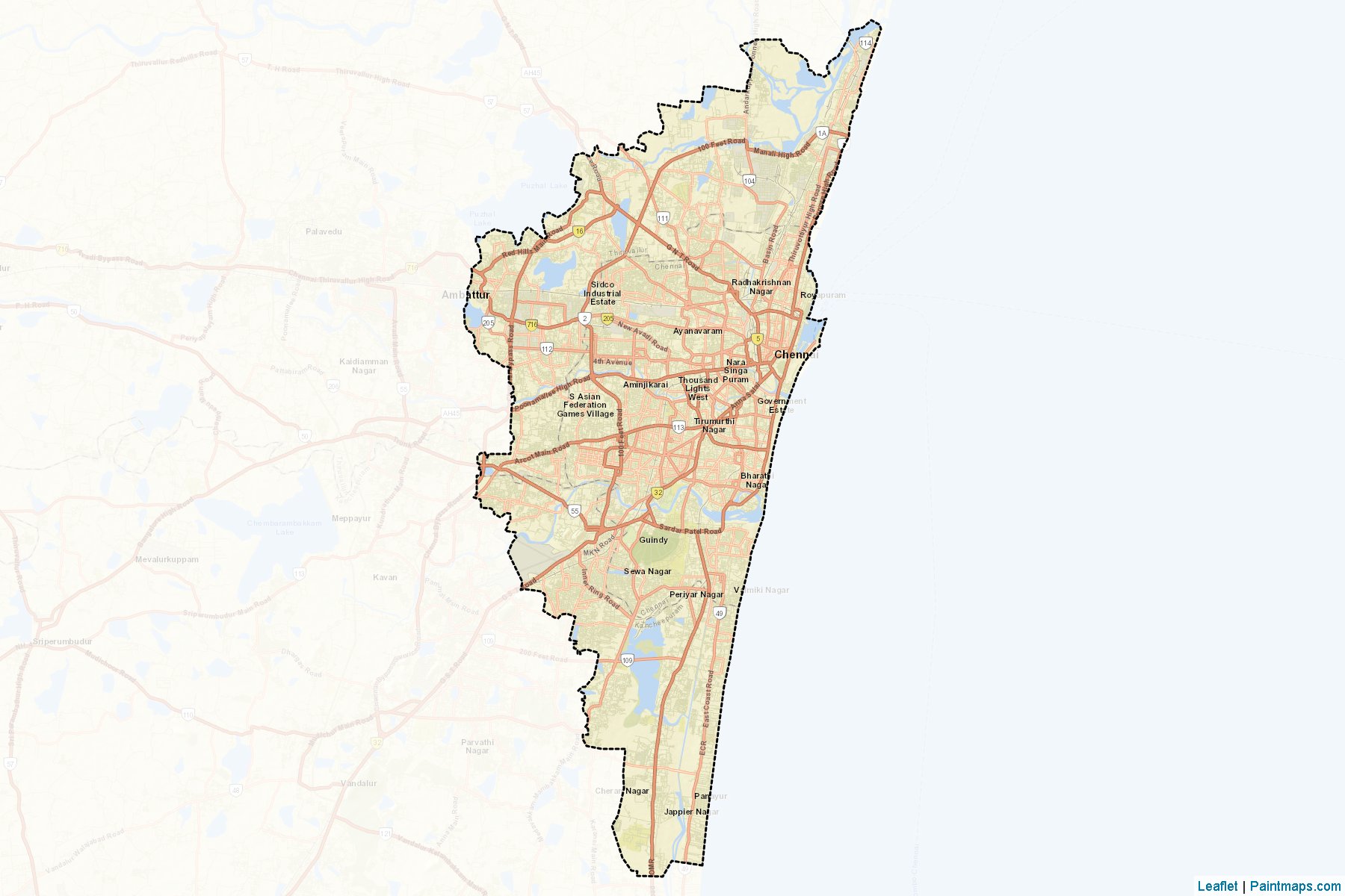 Chennai (Tamil Nadu) Map Cropping Samples-2