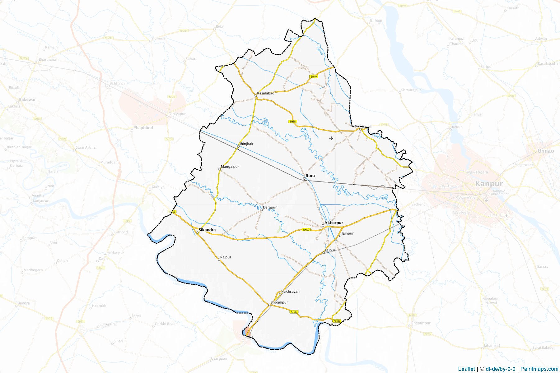 Kanpur Dehat (Uttar Pradesh) Map Cropping Samples-1