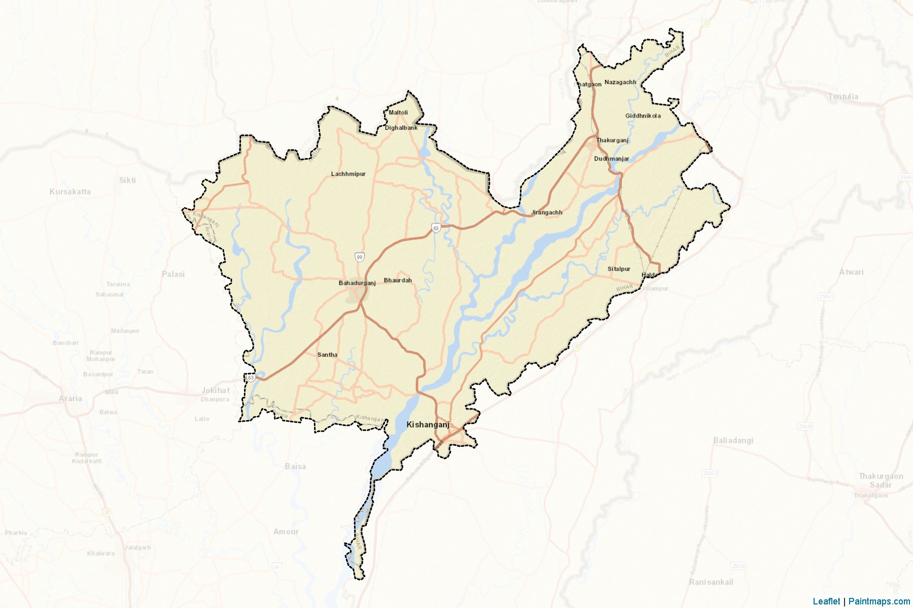 Kishanganj (Bihar) Map Cropping Samples-2