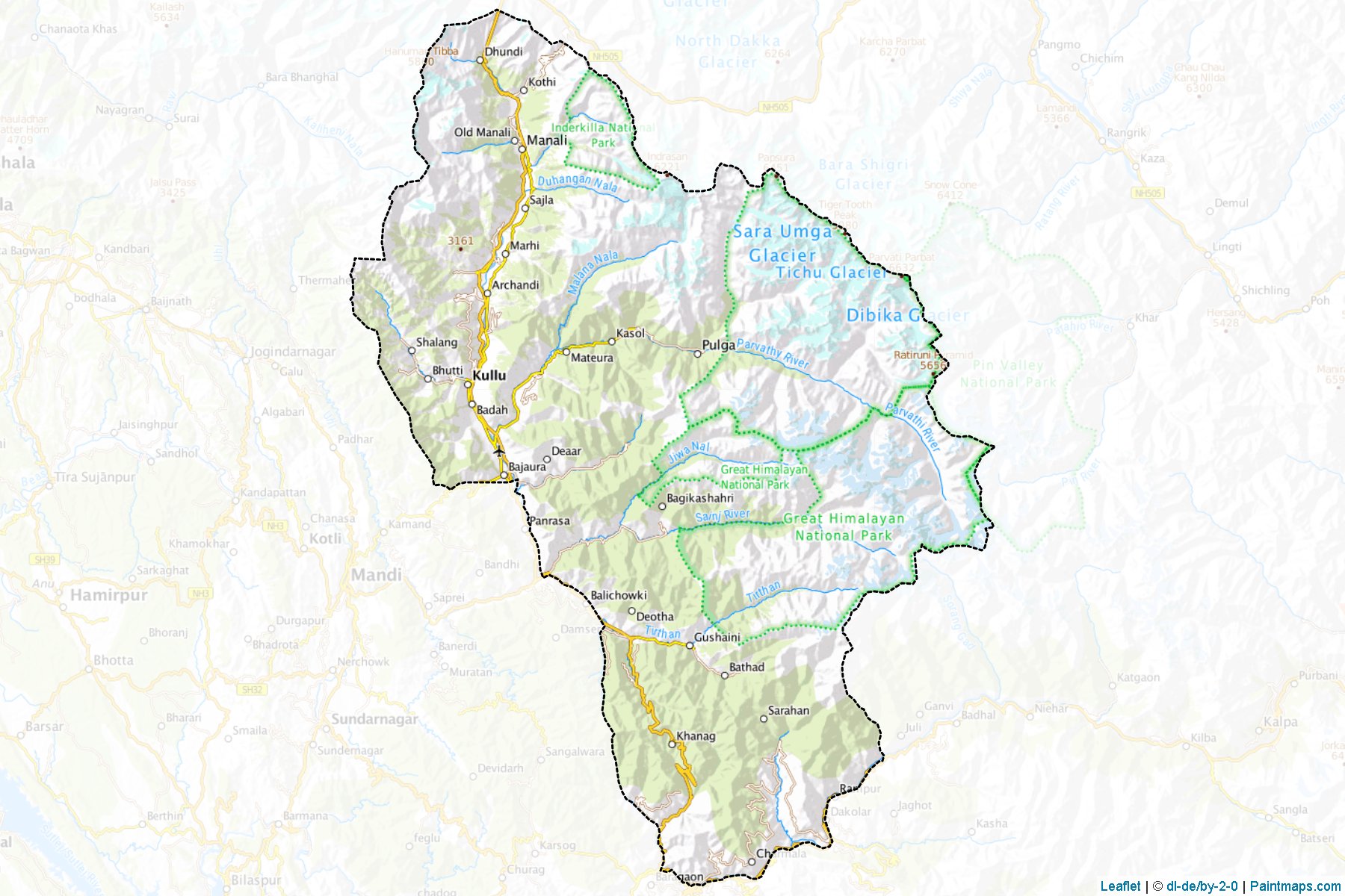 Kullu (Himaçhal Pradeş) Haritası Örnekleri-1