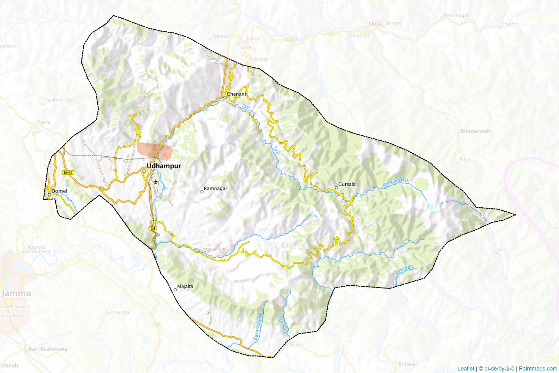 Udhampur (Jammu and Kashmir) Map Cropping Samples-1