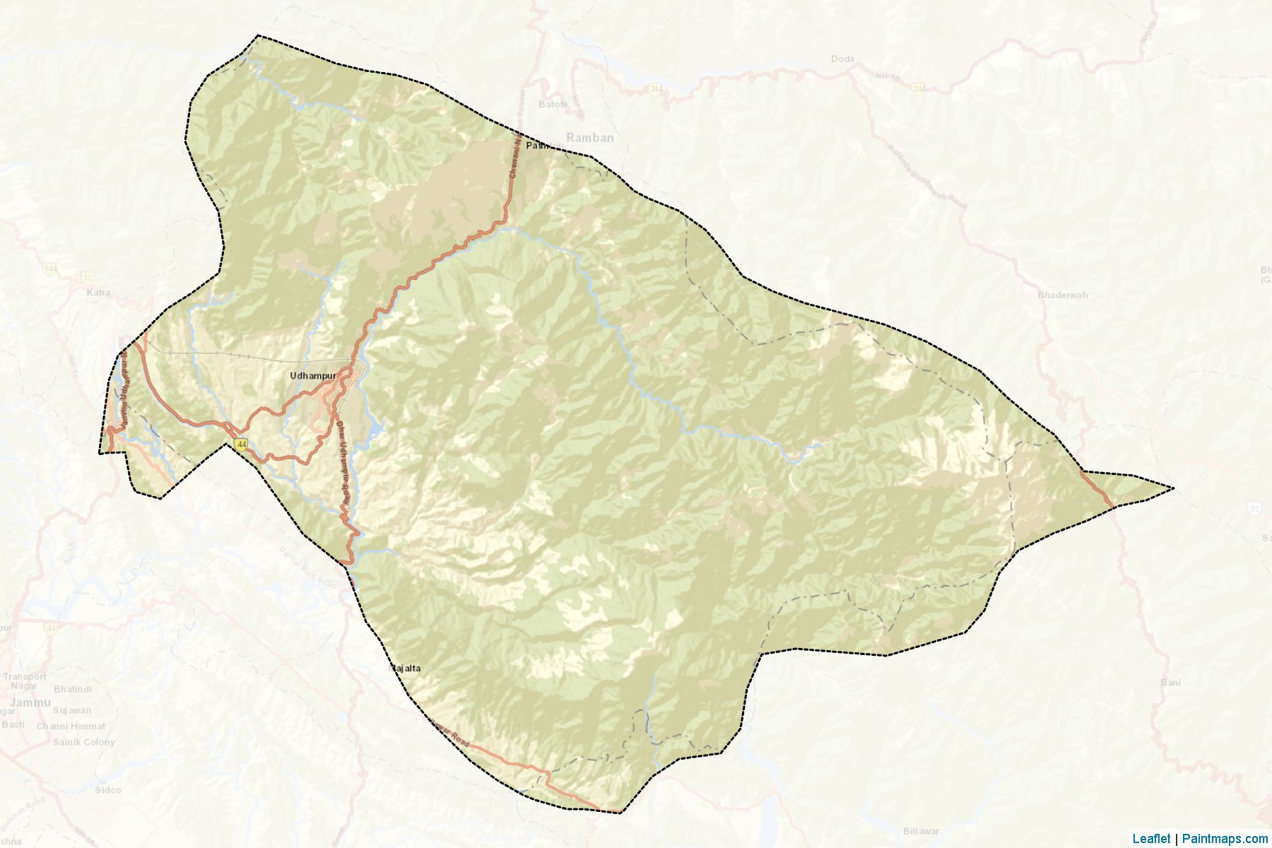 Udhampur (Jammu and Kashmir) Map Cropping Samples-2