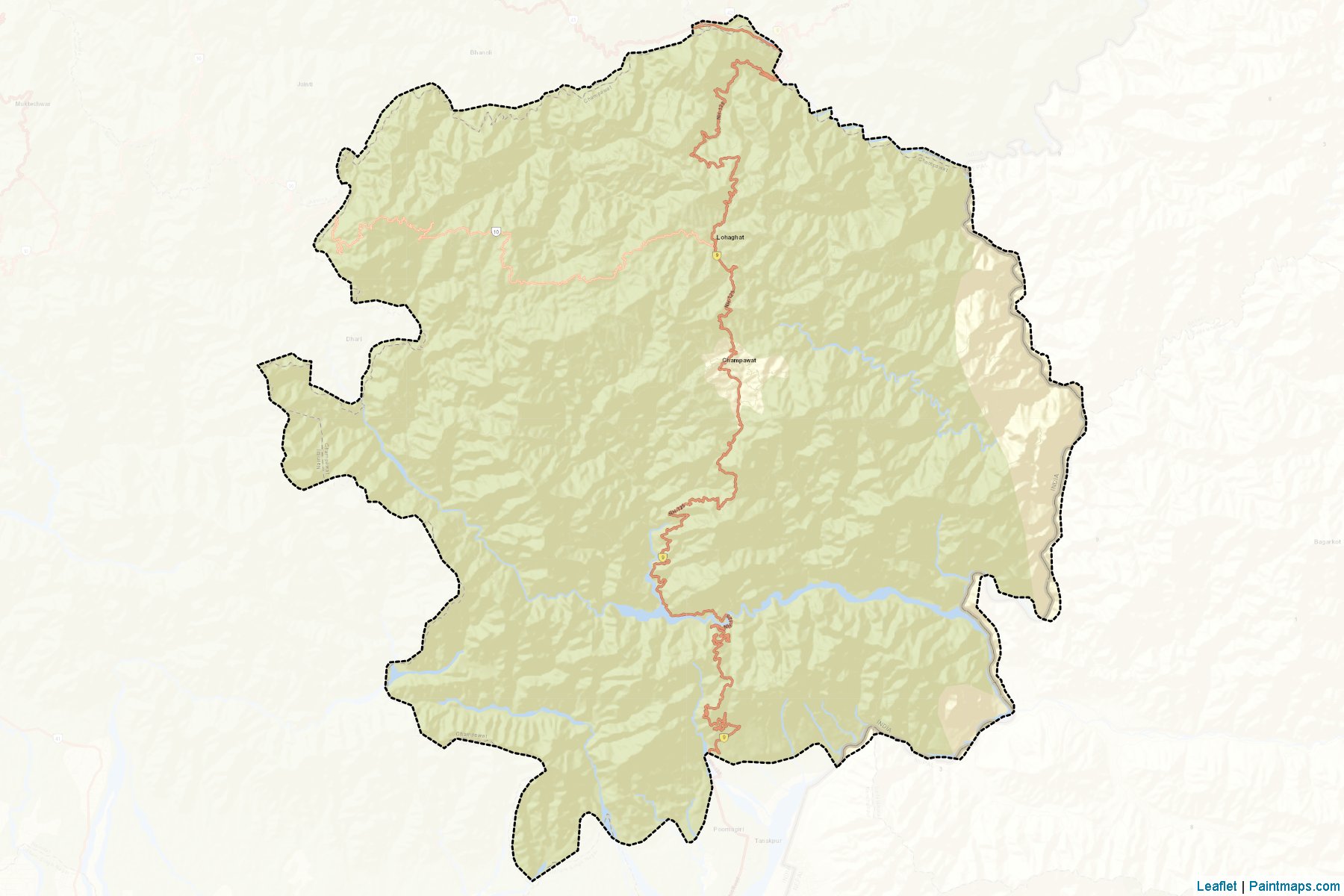 Muestras de recorte de mapas Champawat (Uttarakhand)-2