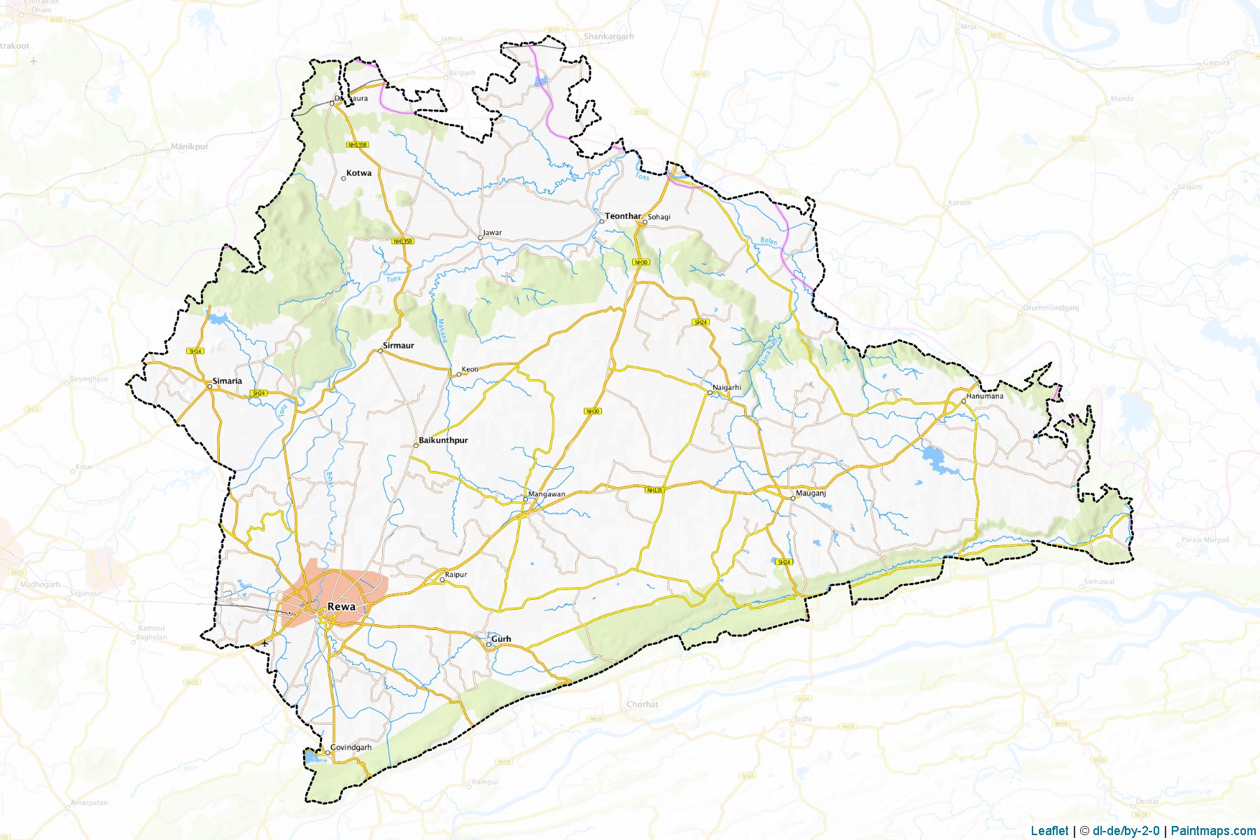 Rewa (Madhya Pradesh) Map Cropping Samples-1