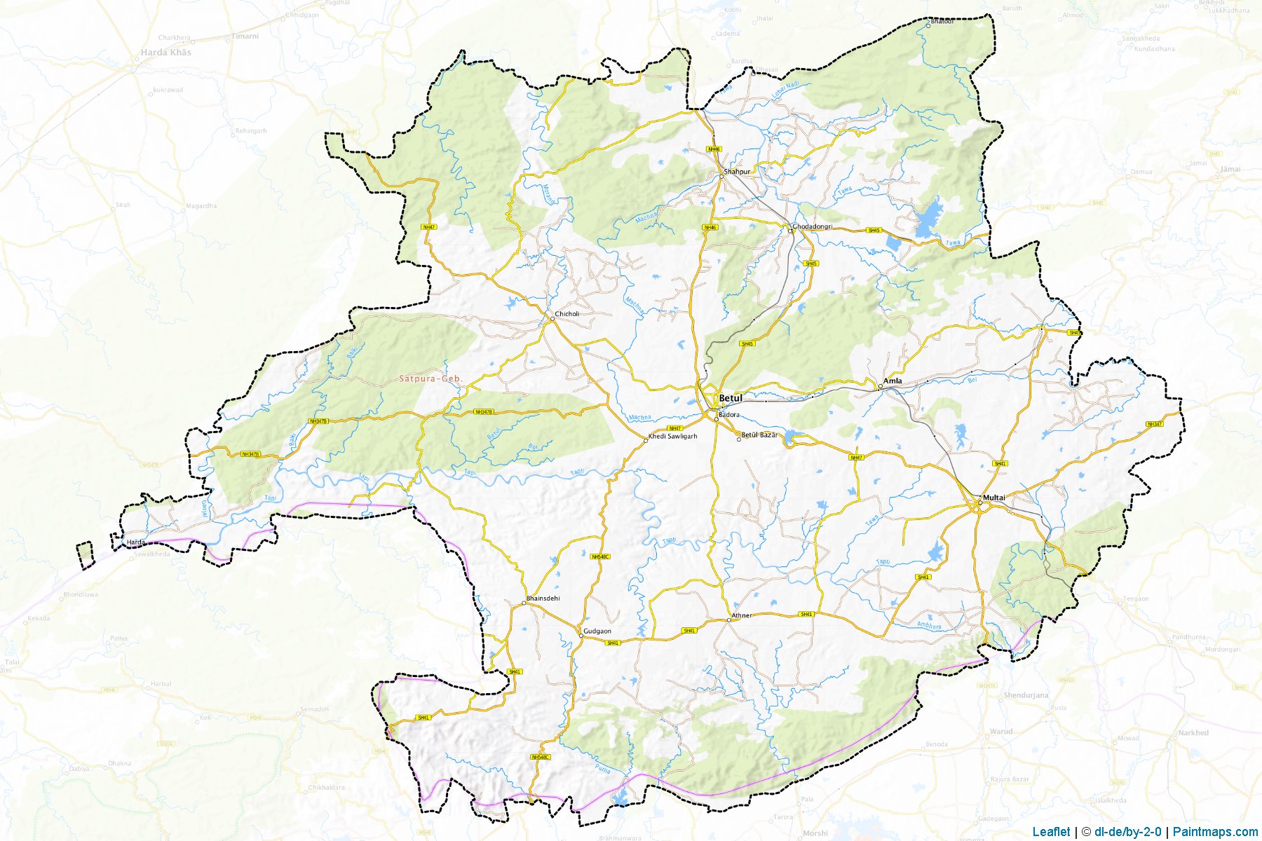 Betul (Madhya Pradesh) Map Cropping Samples-1