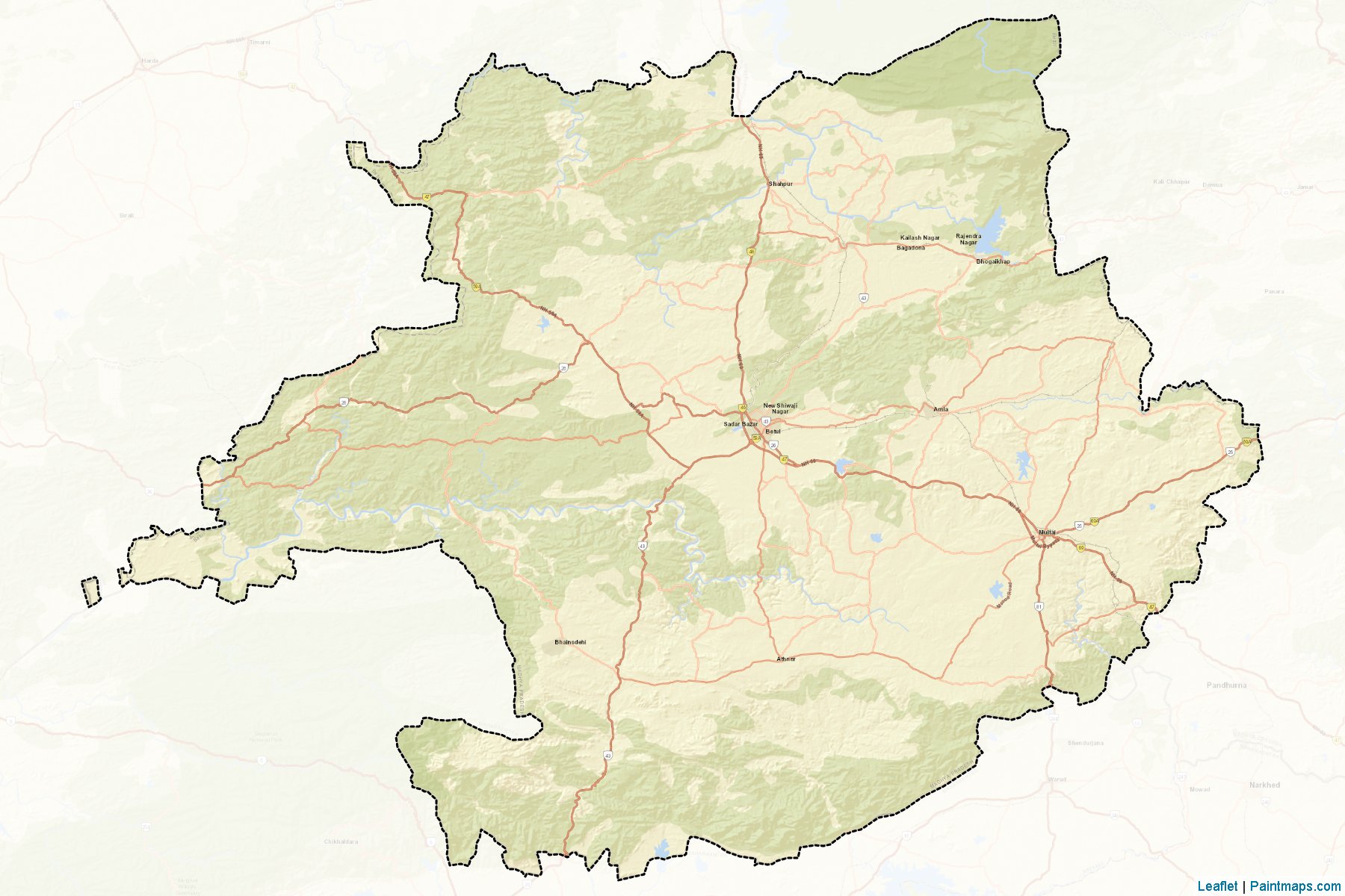 Betul (Madhya Pradesh) Map Cropping Samples-2