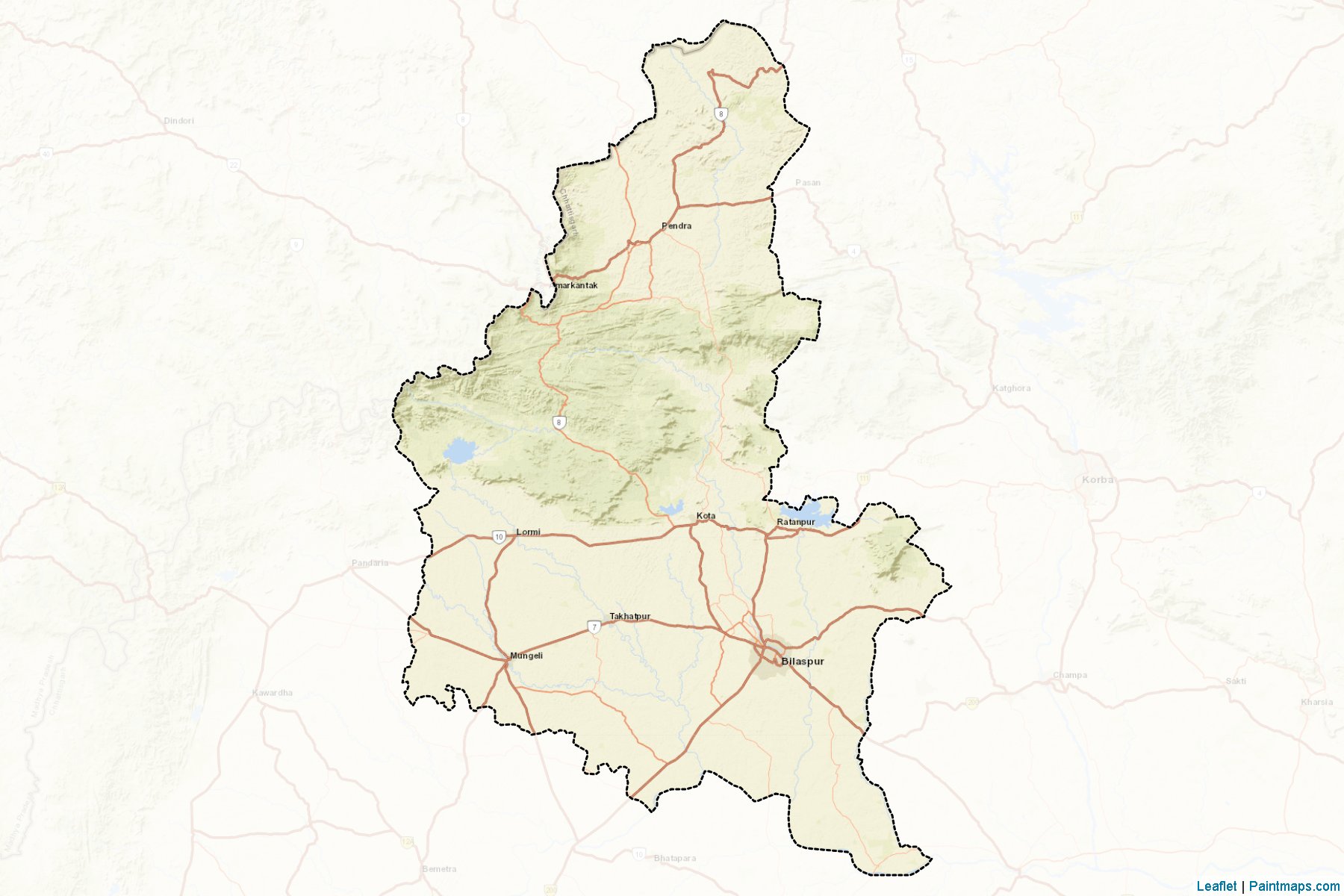 Bilaspur (Chhattisgarh) Map Cropping Samples-2