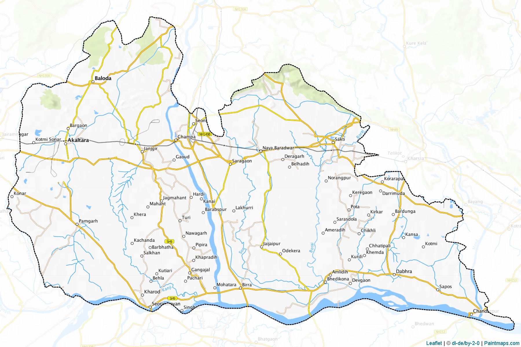 Janjgir-Champa (Chhattisgarh) Map Cropping Samples-1