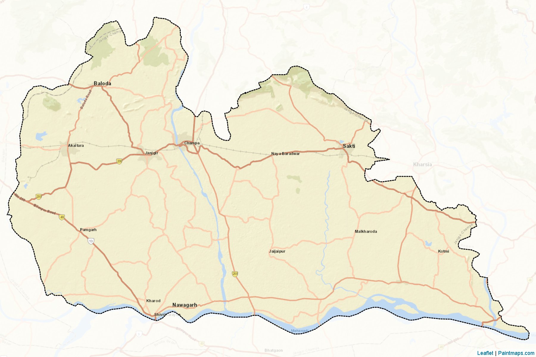 Janjgir-Champa (Chhattisgarh) Map Cropping Samples-2